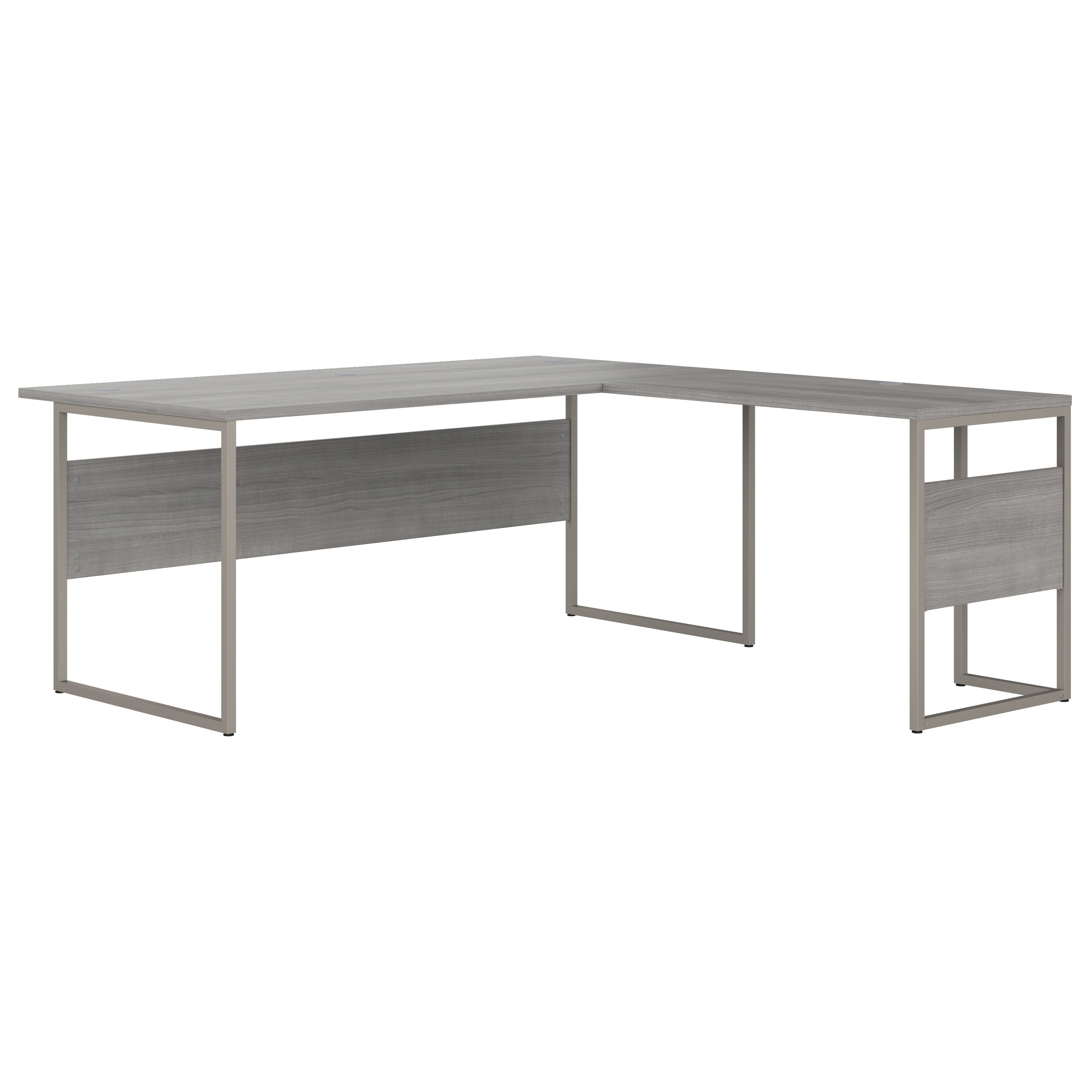 Shop Bush Business Furniture Hybrid 72W x 36D L Shaped Table Desk with Metal Legs 02 HYB025PG #color_platinum gray