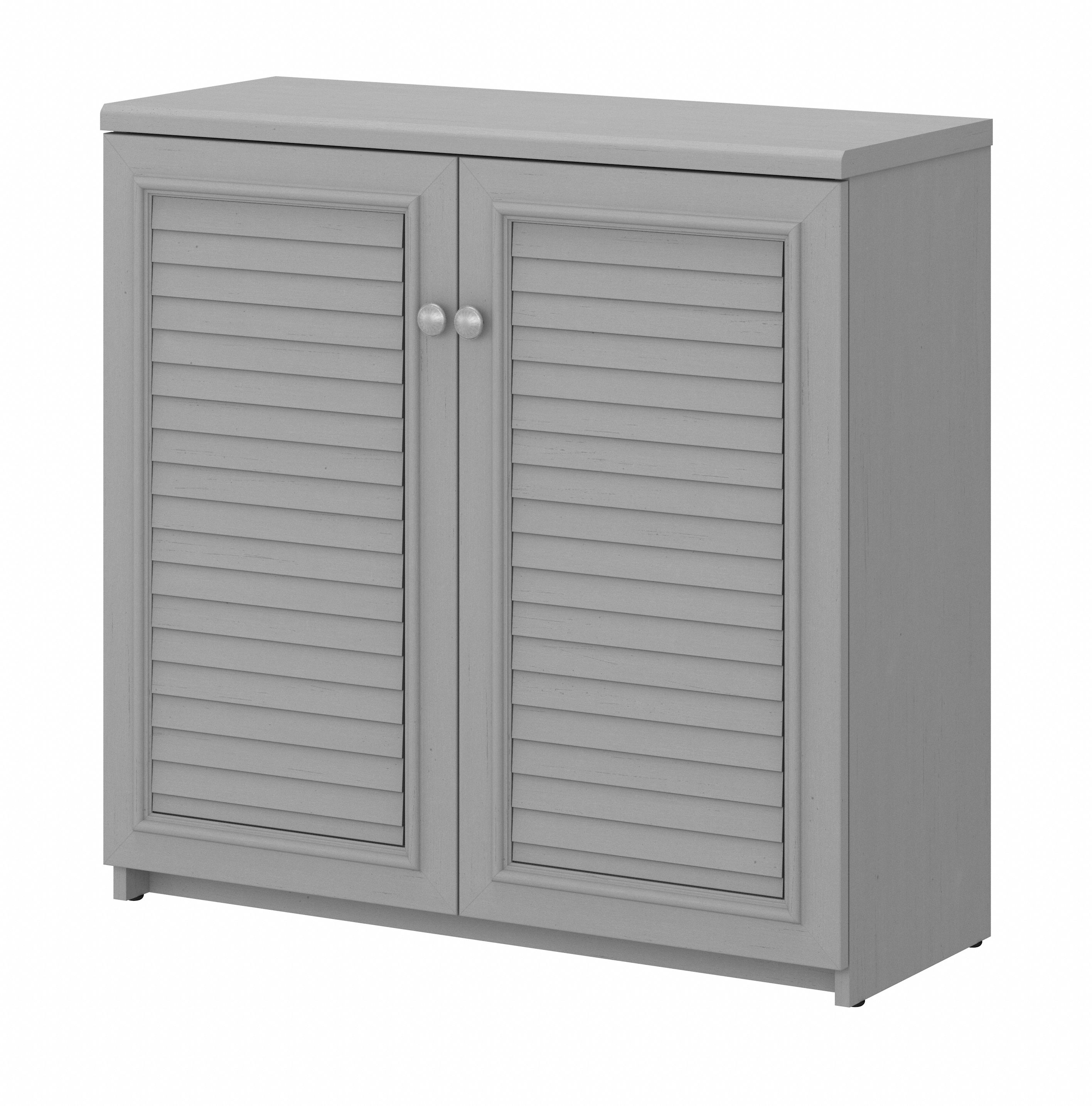 Shop Bush Furniture Fairview Small Storage Cabinet with Doors and Shelves 02 WC53596-03 #color_cape cod gray