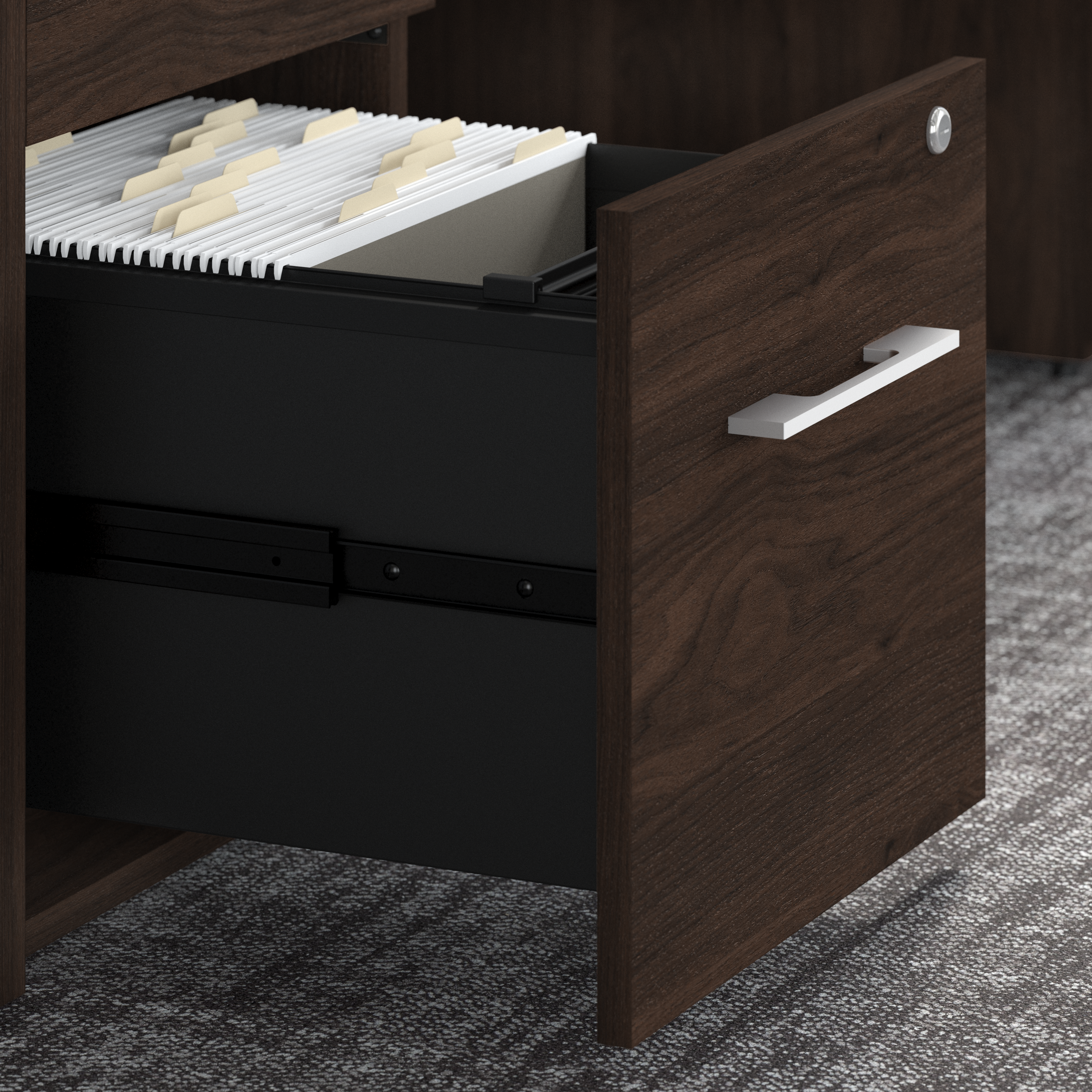 Shop Bush Business Furniture Office 500 16W 2 Drawer File Cabinet - Assembled 03 OFF216BWSU #color_black walnut