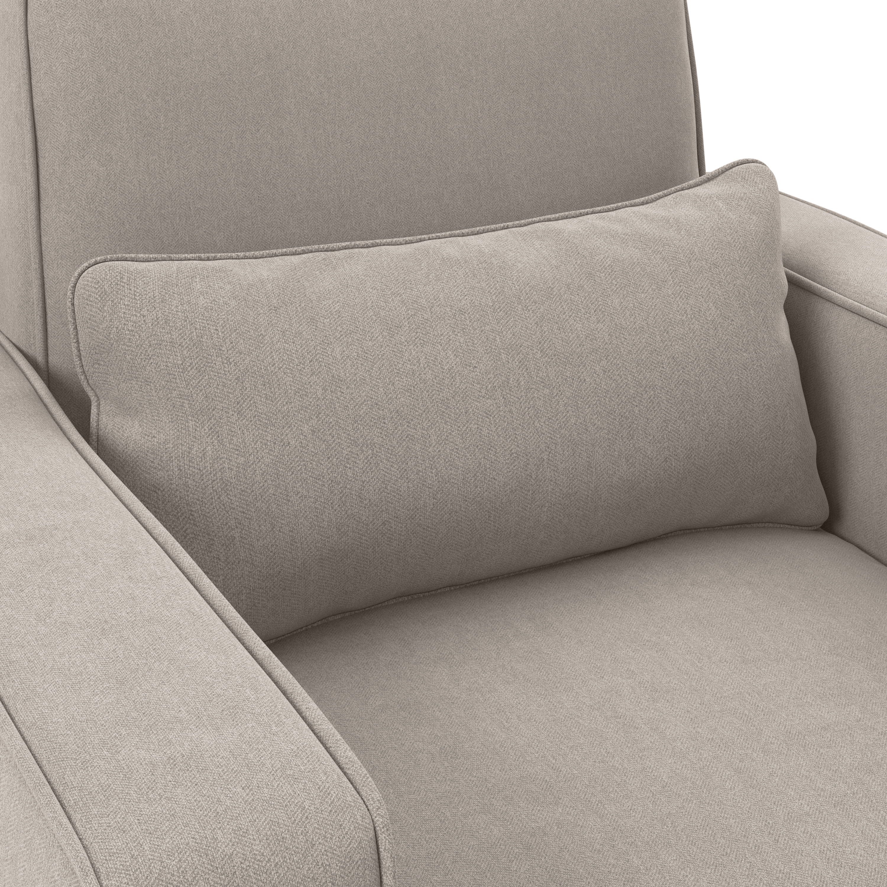 Shop Bush Furniture Stockton 85W Sofa with Loveseat, Accent Chair, and Ottoman 05 SKT020BGH #color_beige herringbone fabric