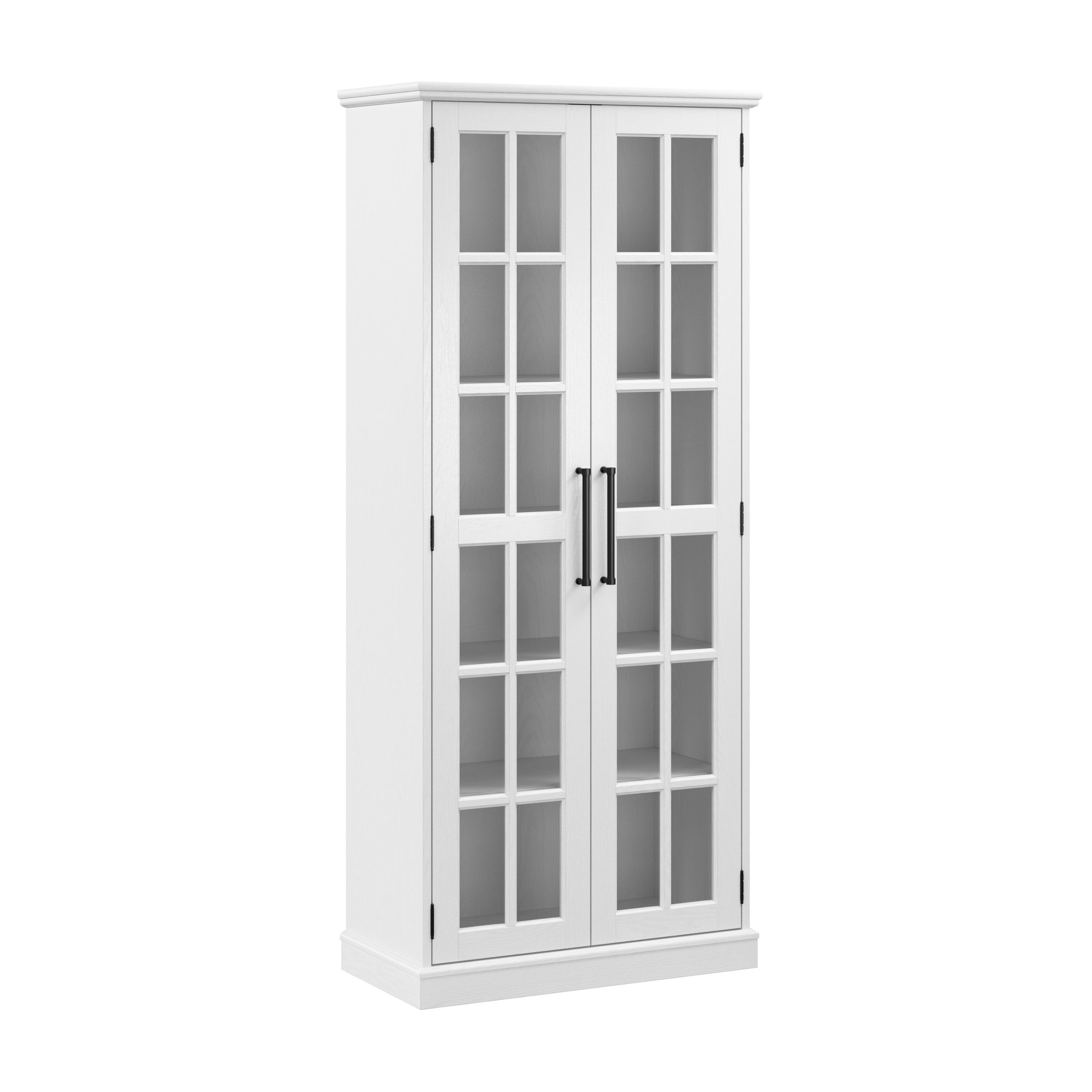 Shop Bush Furniture Westbrook Curio Cabinet with Glass Doors 02 WBS232WAS-03K #color_white ash