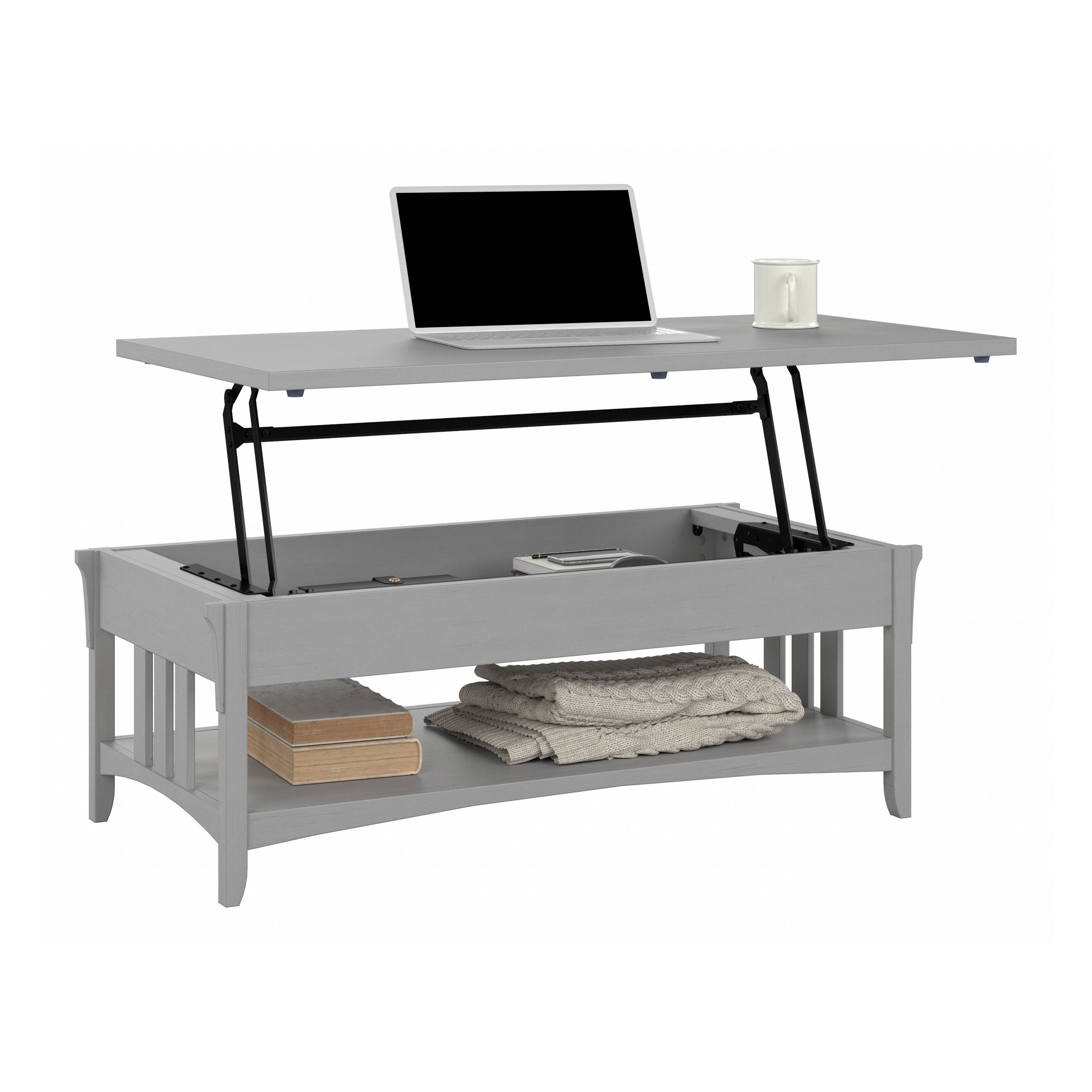 Shop Bush Furniture Salinas Lift Top Coffee Table Desk with Storage 02 SAT348CG-03 #color_cape cod gray
