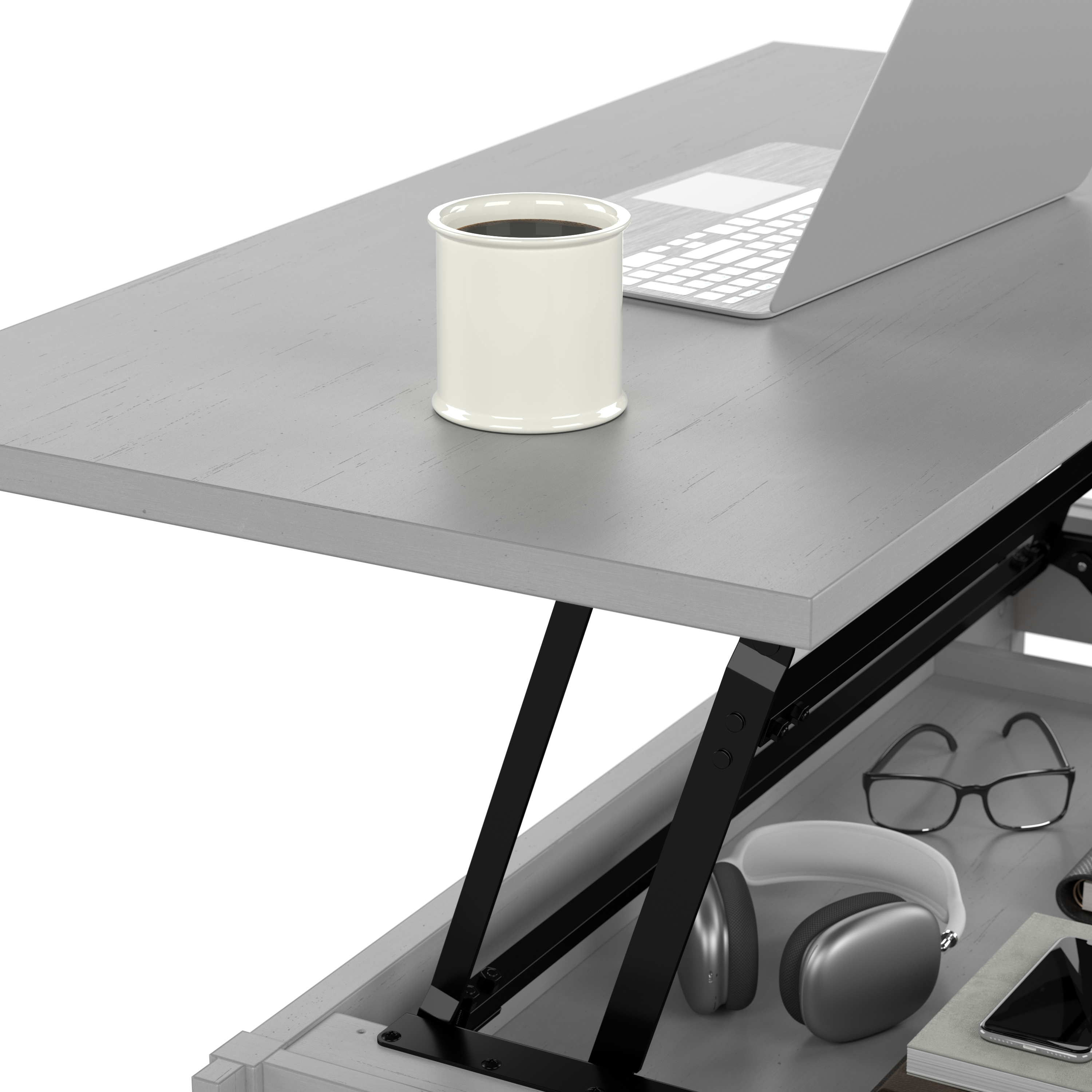 Shop Bush Furniture Salinas Lift Top Coffee Table Desk with Storage 05 SAT348CG-03 #color_cape cod gray