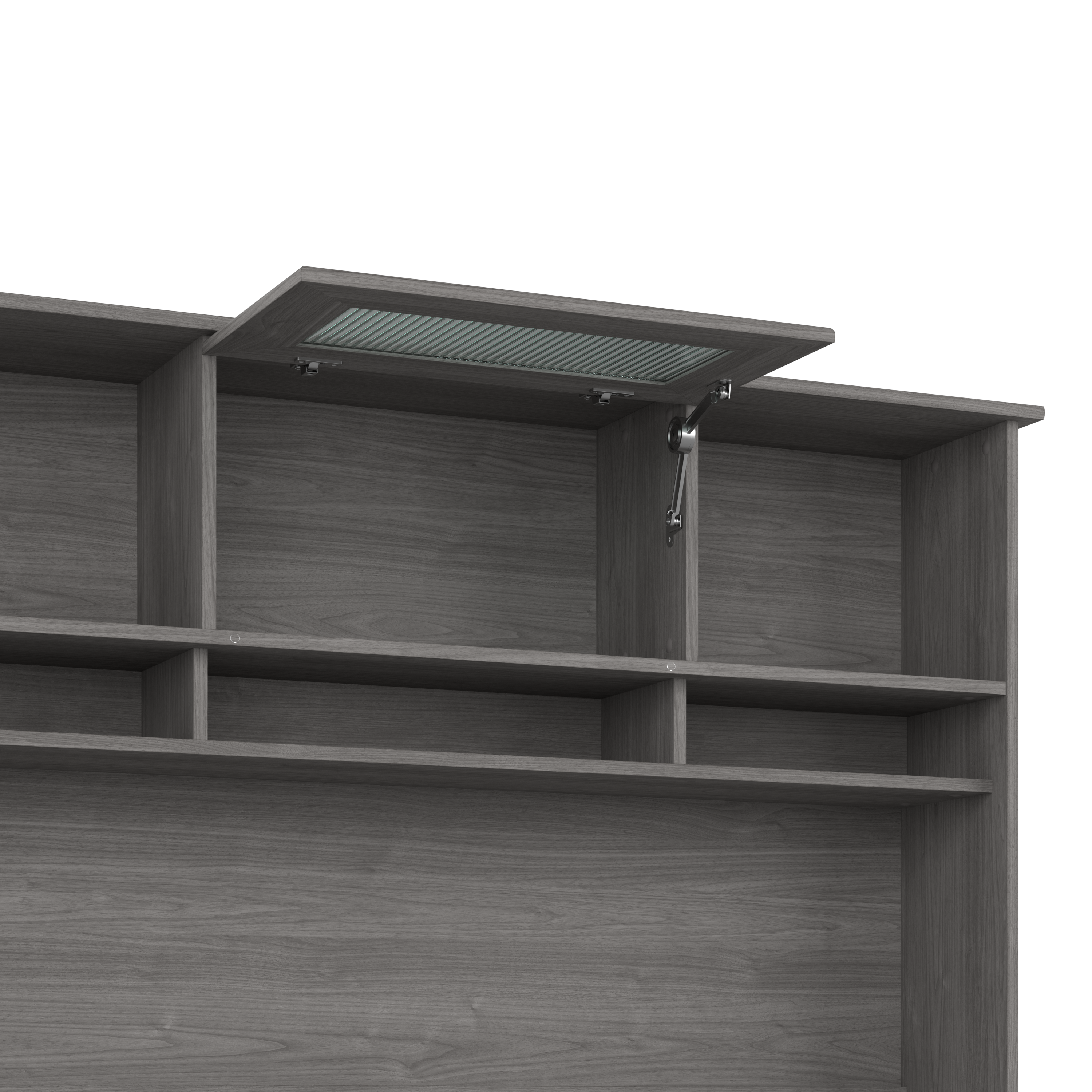 Shop Bush Furniture Cabot 60W L Shaped Computer Desk with Hutch and Lateral File Cabinet 04 CAB005MG #color_modern gray