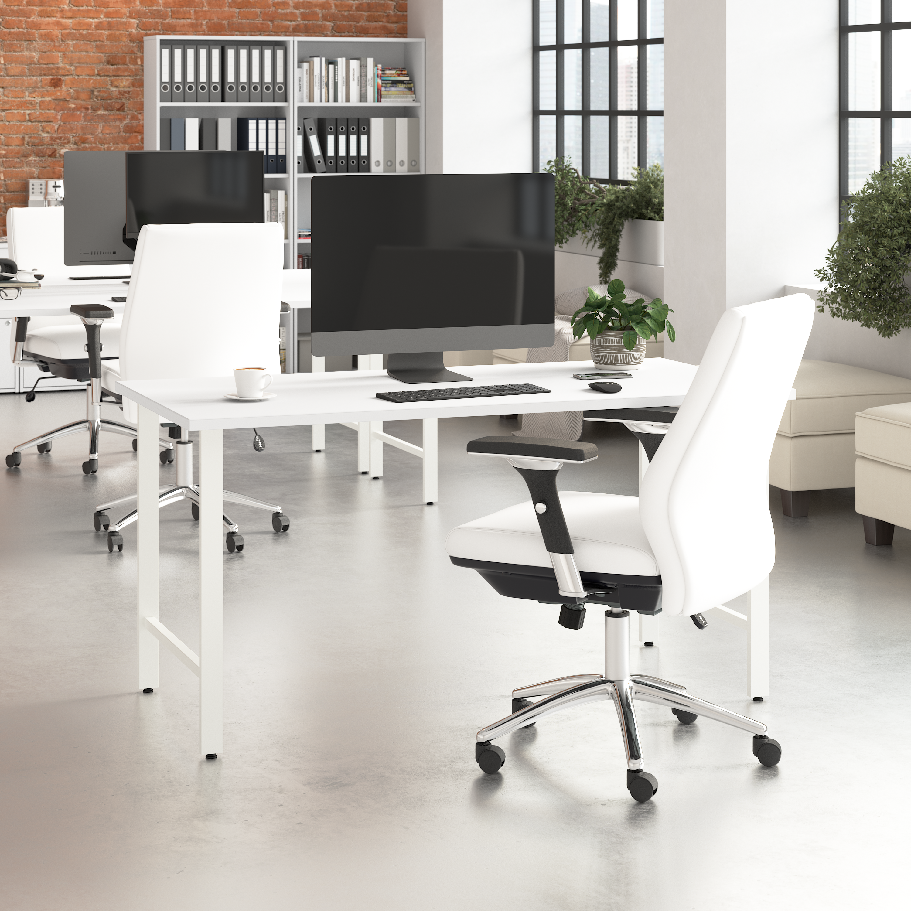 Shop Bush Business Furniture Hustle 60W x 30D Computer Desk with Metal Legs 01 HUD160WH #color_white