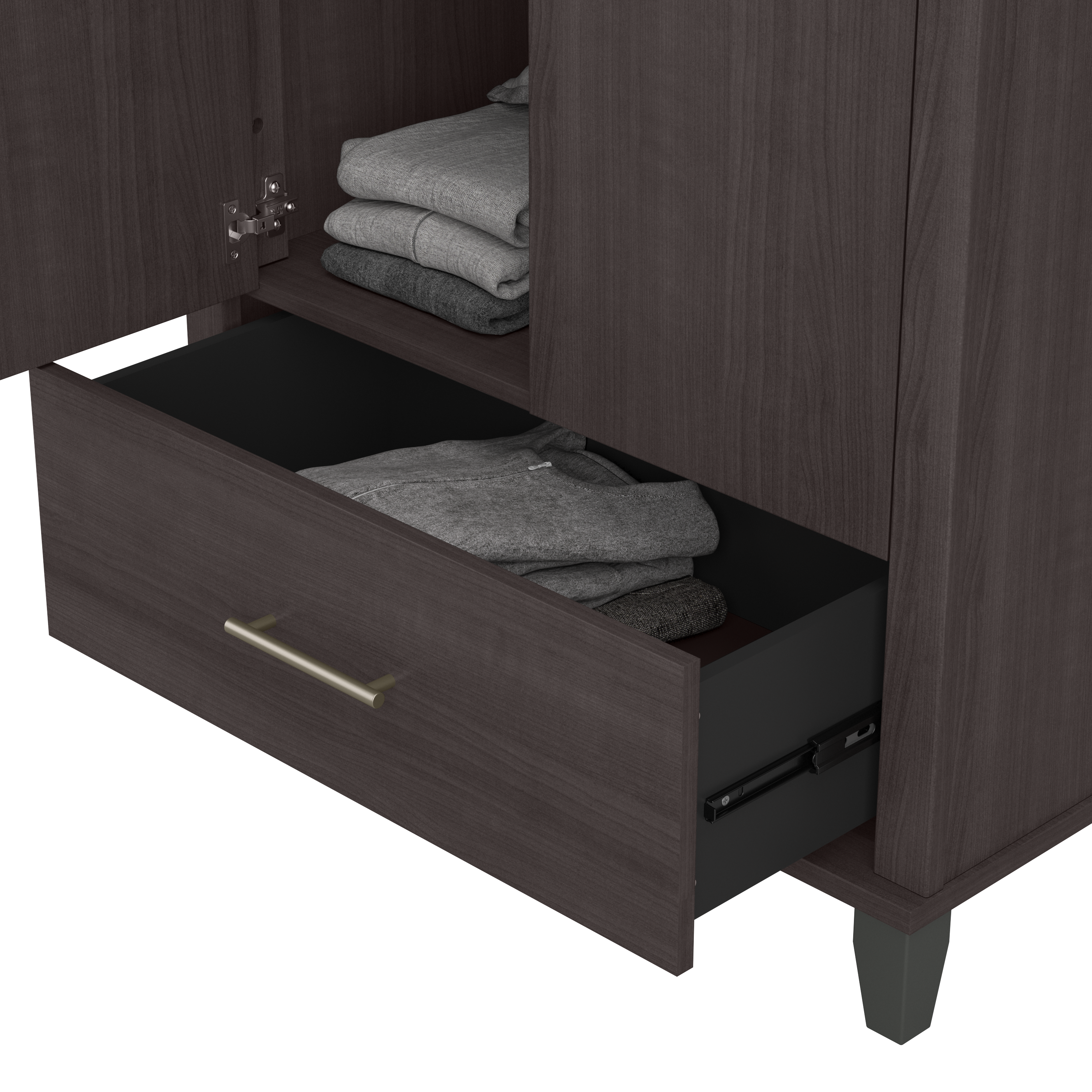 Shop Bush Furniture Somerset Large Armoire Cabinet 03 STS166SGK #color_storm gray