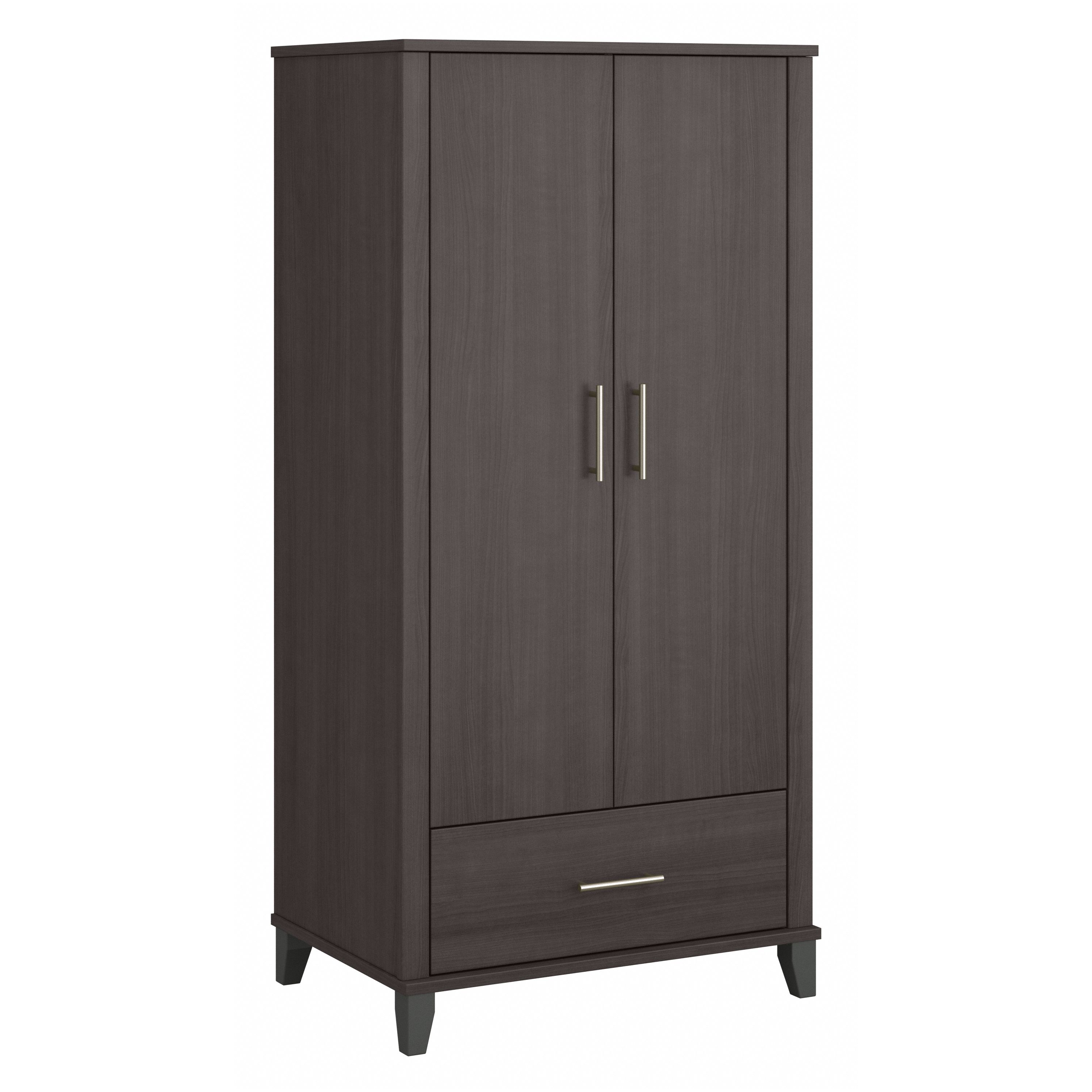 Shop Bush Furniture Somerset Tall Entryway Cabinet with Doors and Drawer 02 STS166SGK-Z1 #color_storm gray