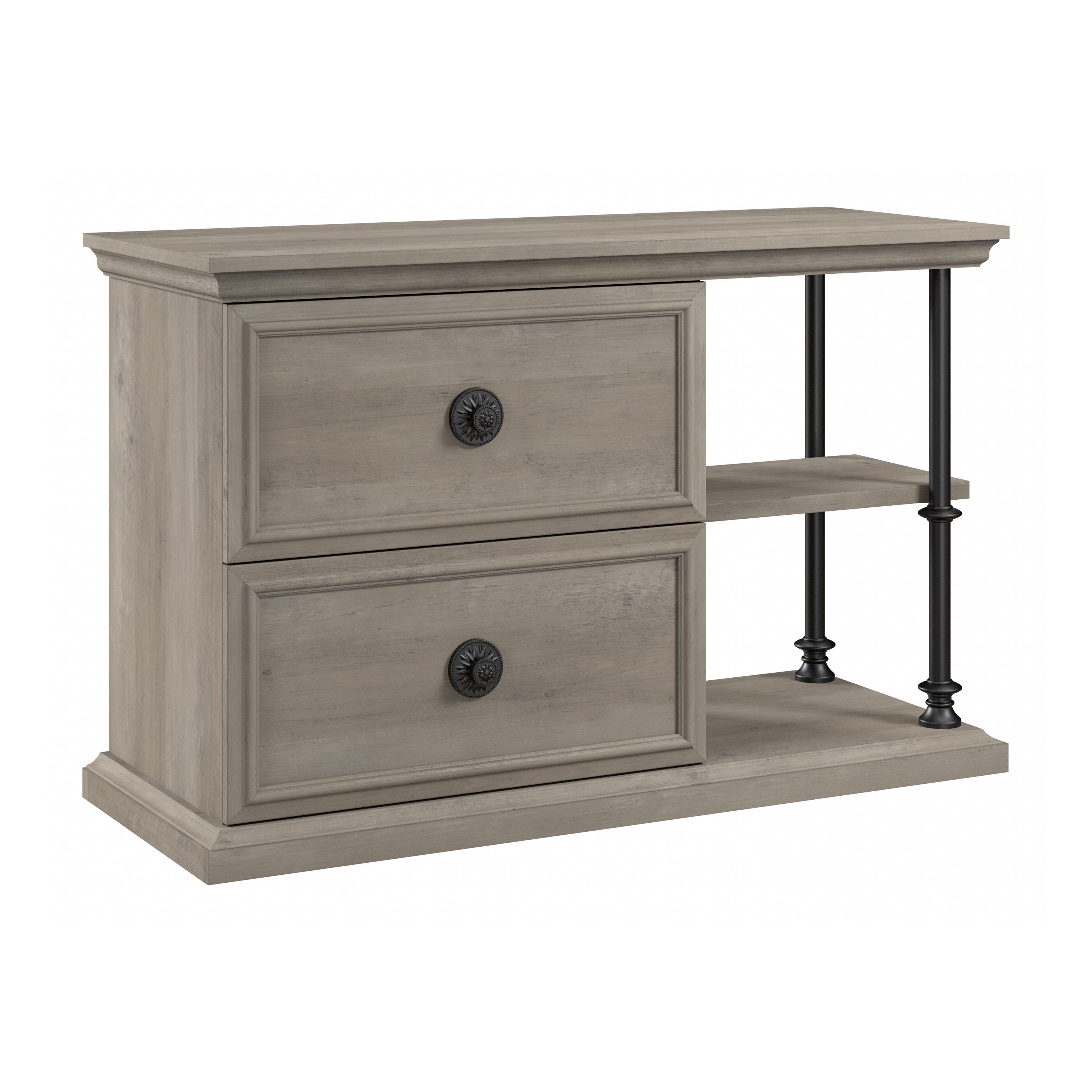 Shop Bush Furniture Coliseum Lateral File Cabinet with Shelves 02 CSF147DG-03 #color_driftwood gray