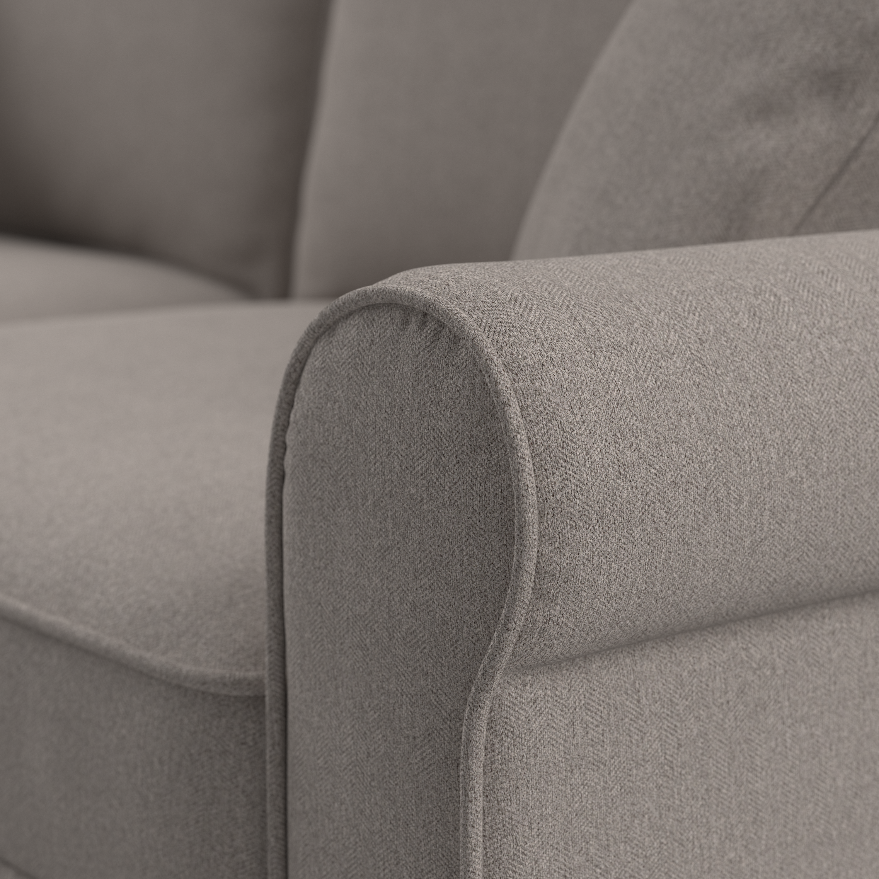 Shop Bush Furniture Hudson 87W L Shaped Sectional Couch 03 HDY86BBGH-03K #color_beige herringbone fabric