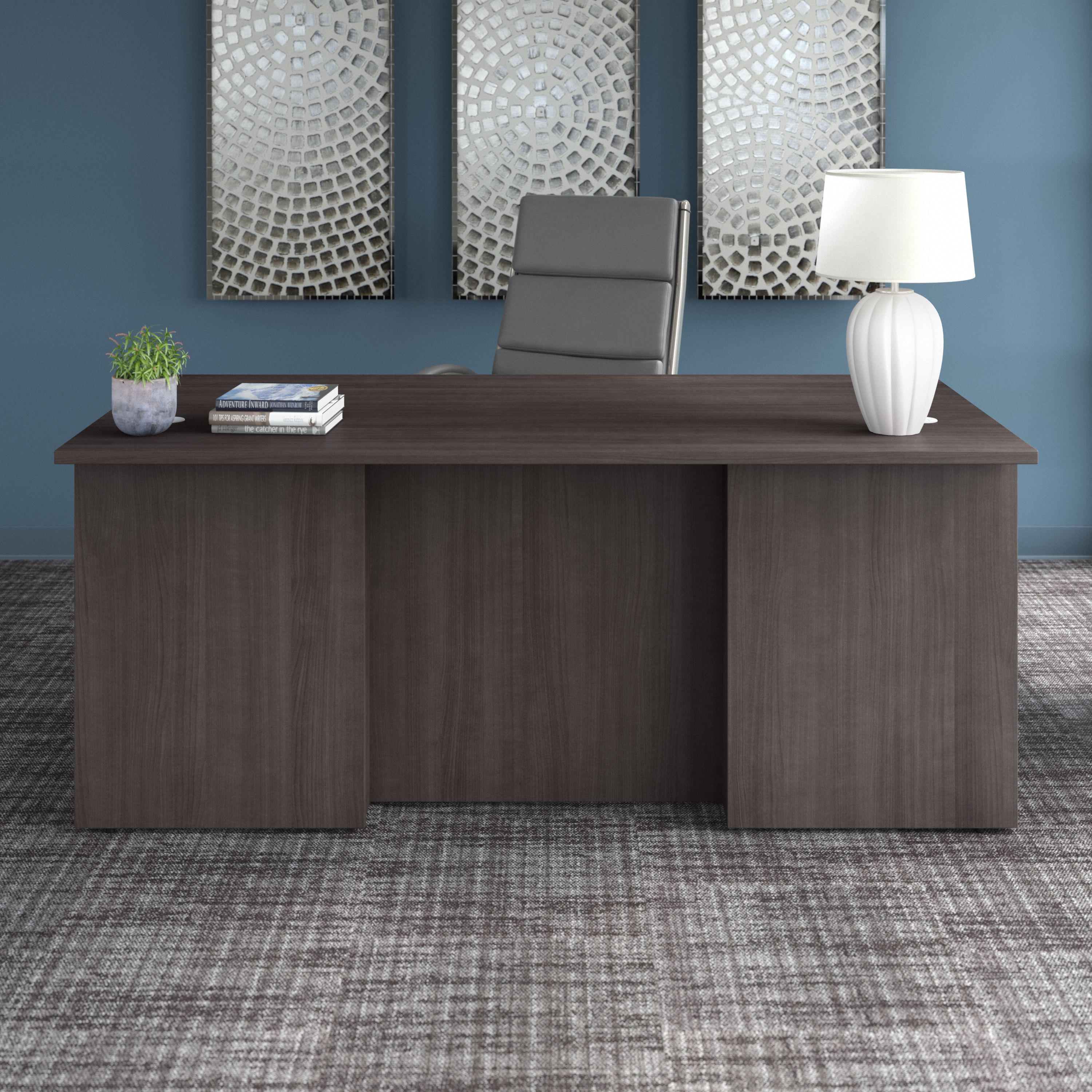 Shop Bush Business Furniture Office 500 72W x 36D Executive Desk 01 OFD172SGK #color_storm gray