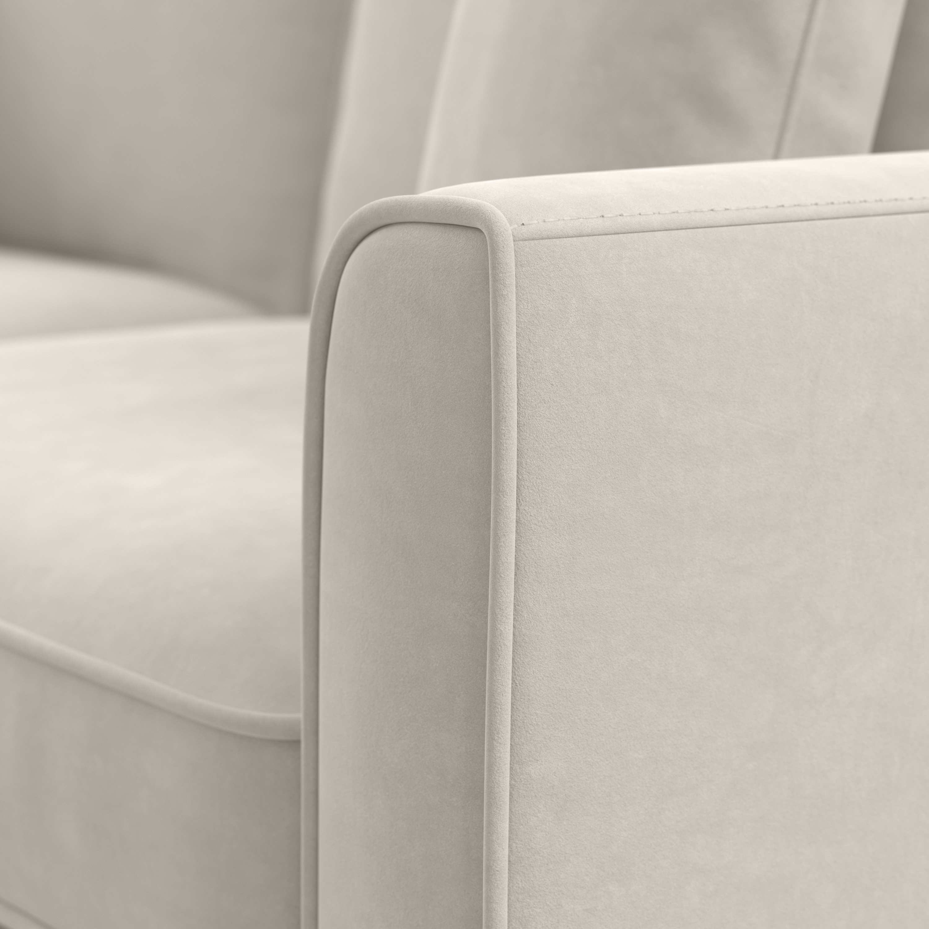 Shop Bush Furniture Flare 73W Sofa 04 FLJ73SLBM-03K #color_light beige microsuede fabric