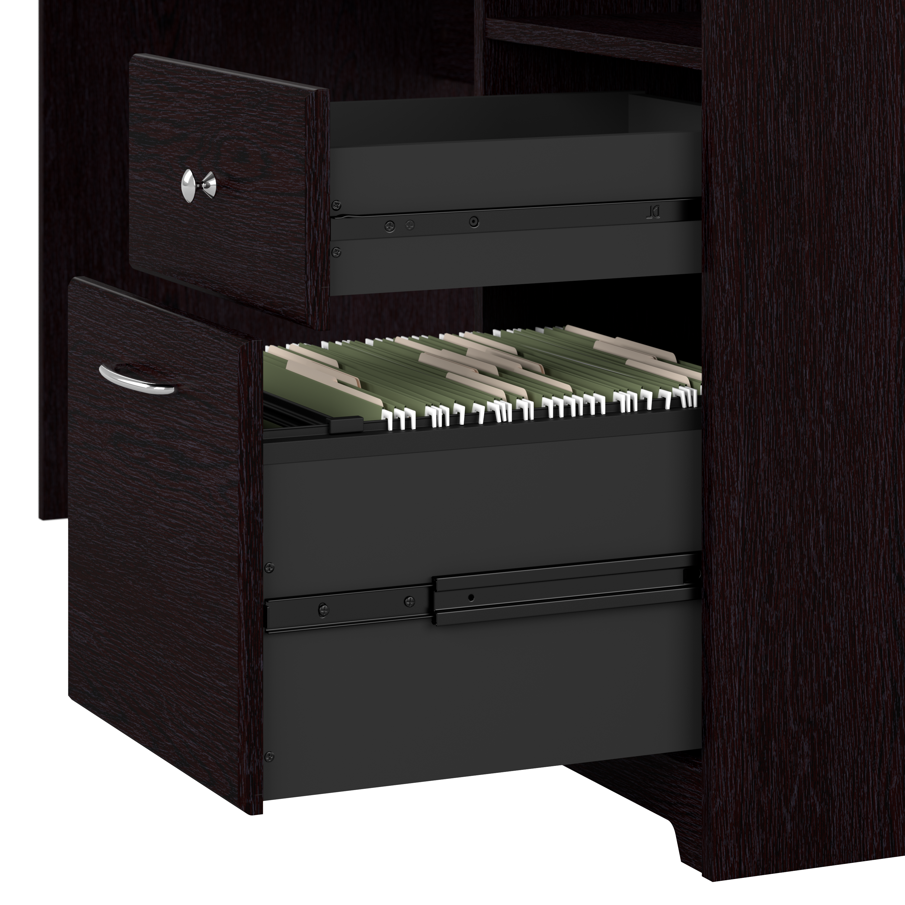 Shop Bush Furniture Cabot 60W L Shaped Computer Desk with Storage 03 WC31830K #color_espresso oak