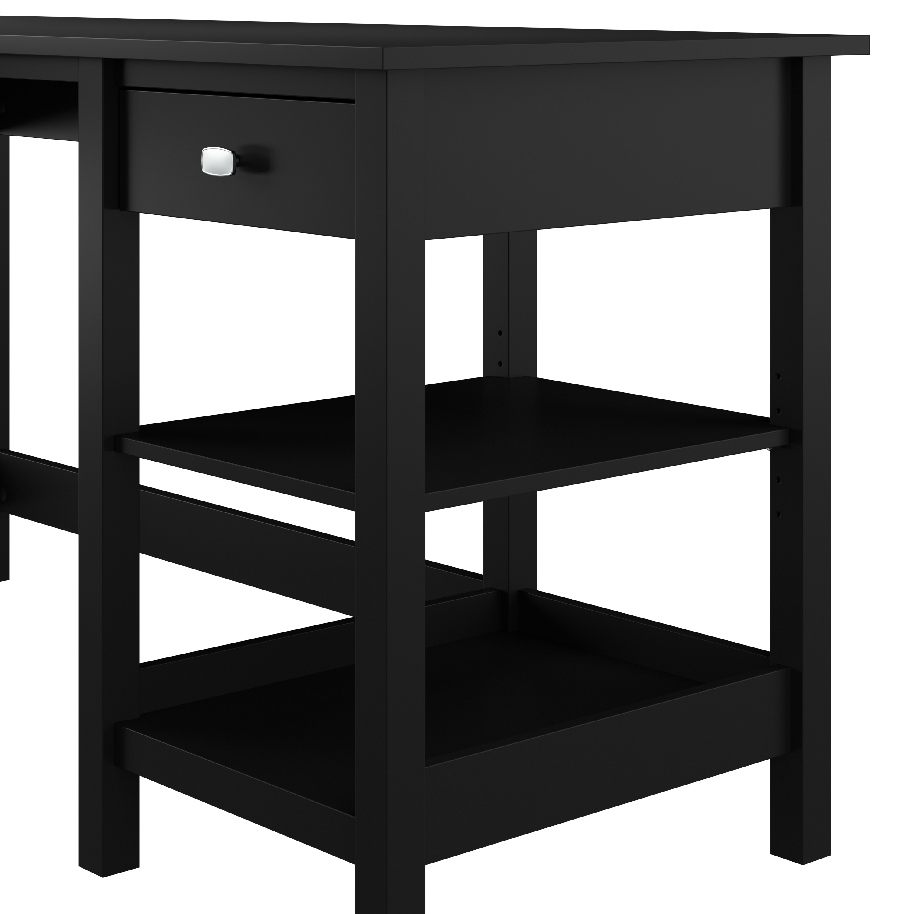 Shop Bush Furniture Broadview 60W L Shaped Computer Desk with Storage 04 BDD260CBL-03 #color_classic black