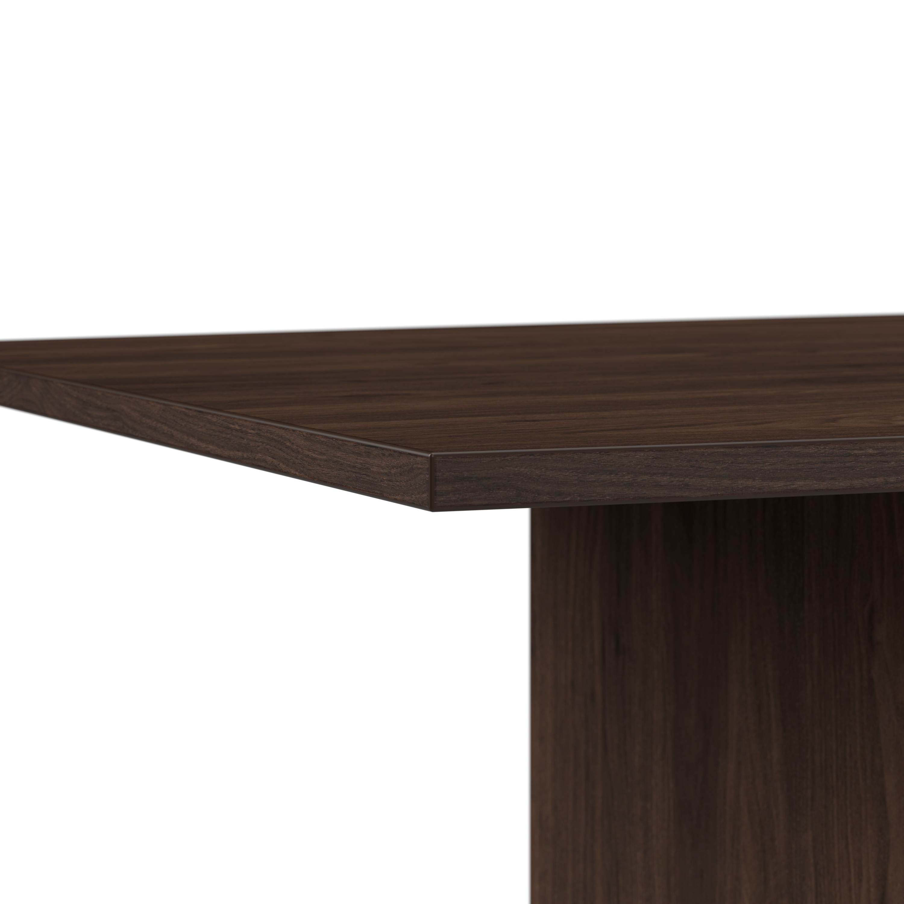 Shop Bush Business Furniture 96W x 42D Boat Shaped Conference Table with Wood Base 04 99TB9642BWK #color_black walnut