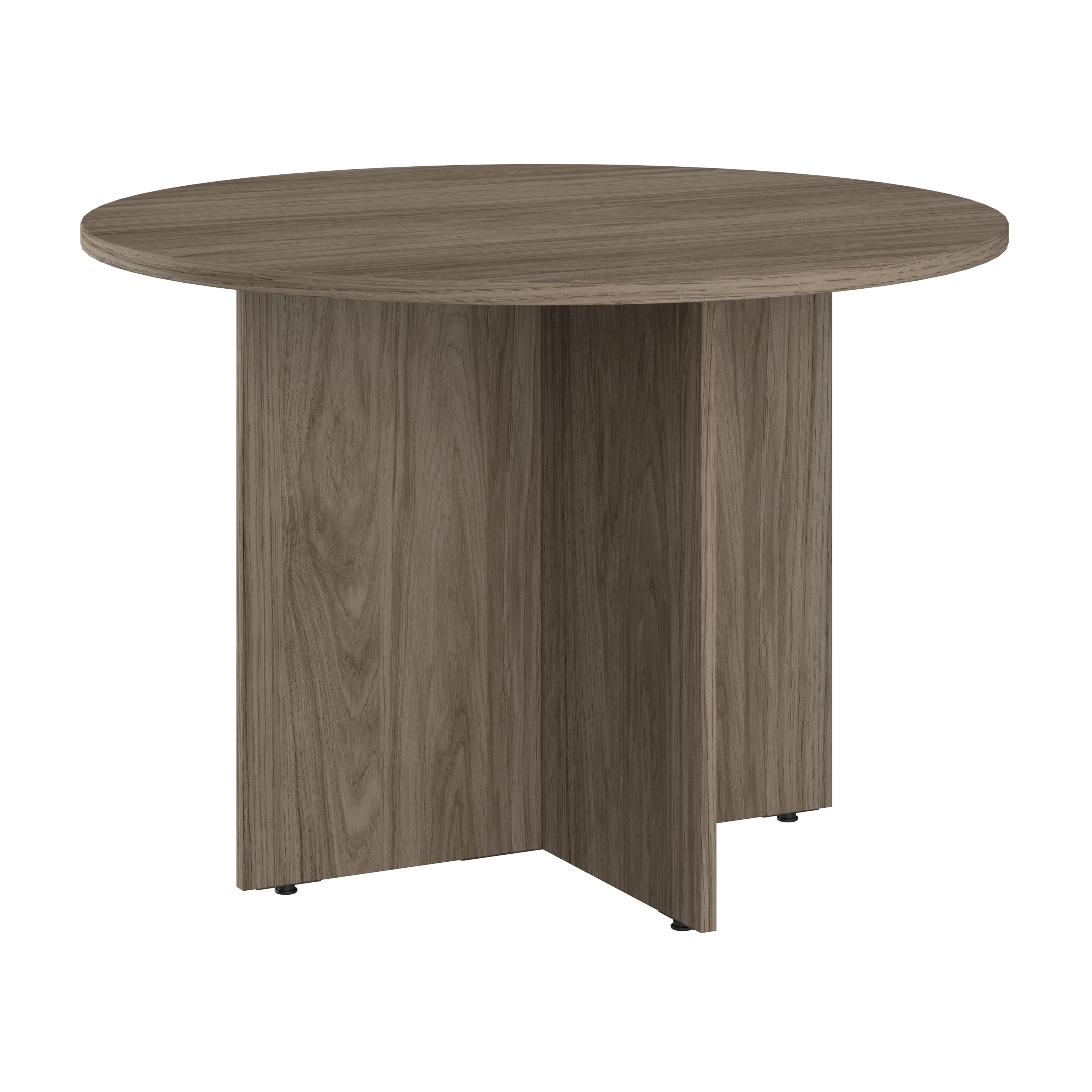 Shop Bush Business Furniture 42W Round Conference Table with Wood Base 02 99TB42RMH #color_modern hickory