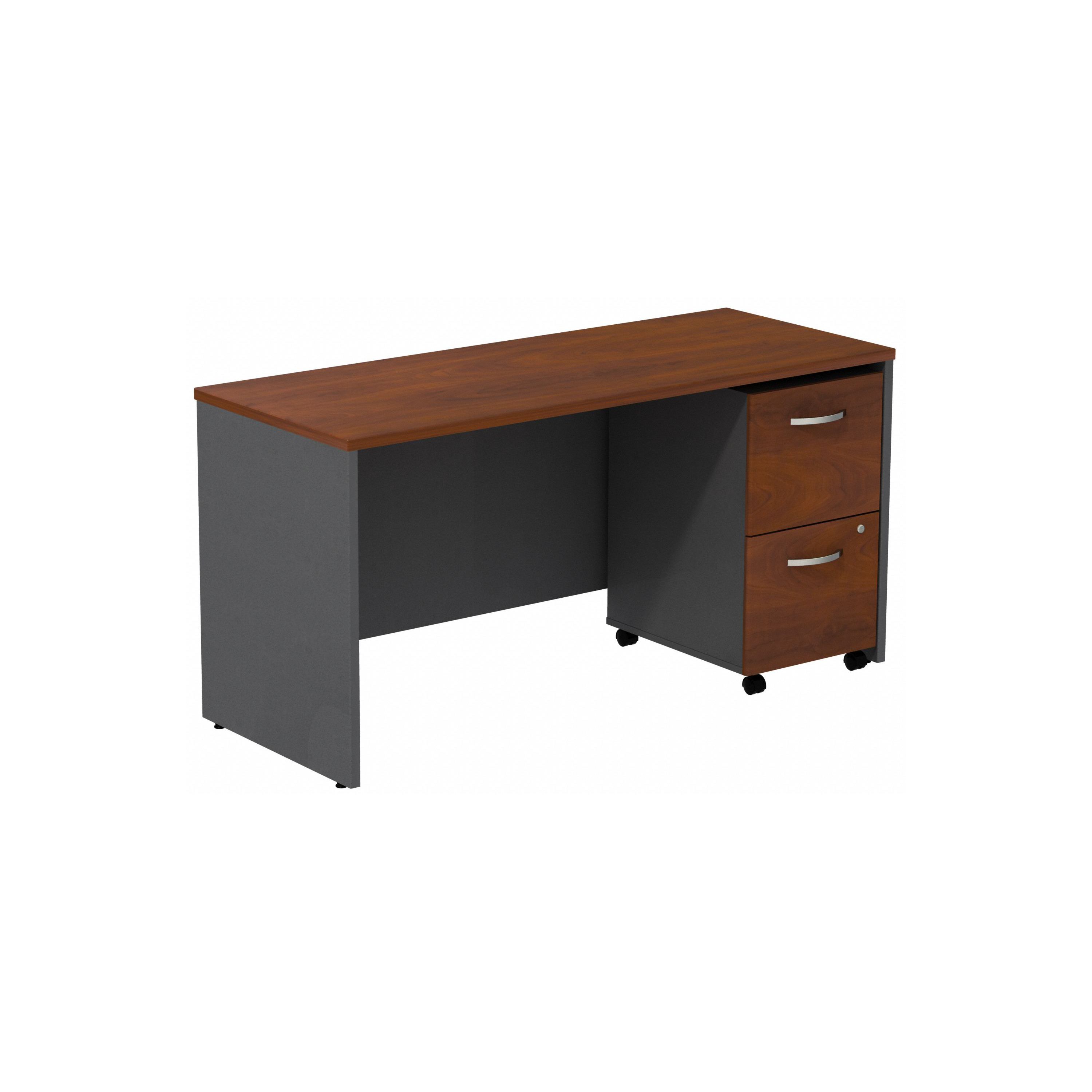 Shop Bush Business Furniture Series C Desk Credenza with 2 Drawer Mobile Pedestal 02 SRC029HCSU #color_hansen cherry