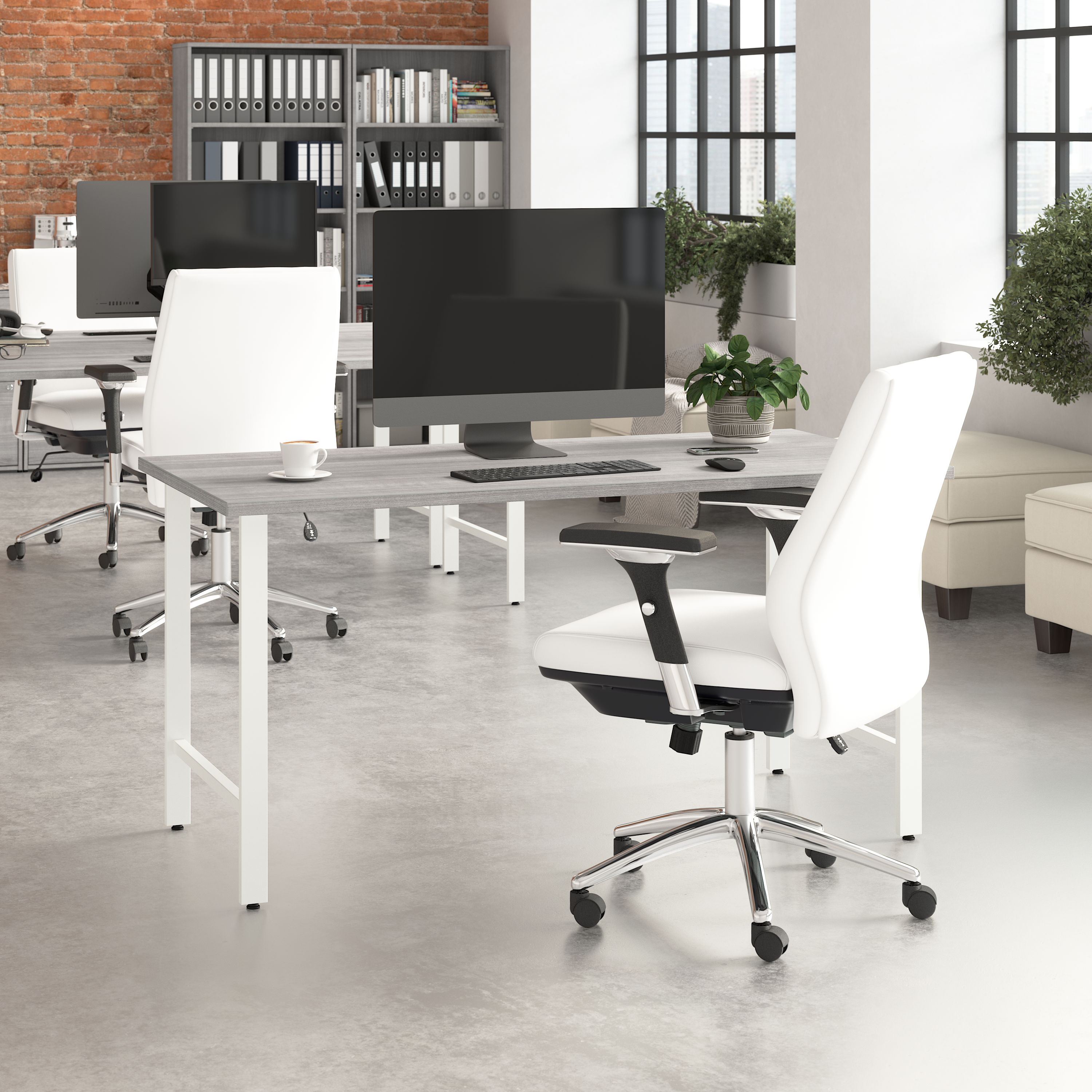 Shop Bush Business Furniture Hustle 60W x 30D Computer Desk with Metal Legs 01 HUD160PG #color_platinum gray