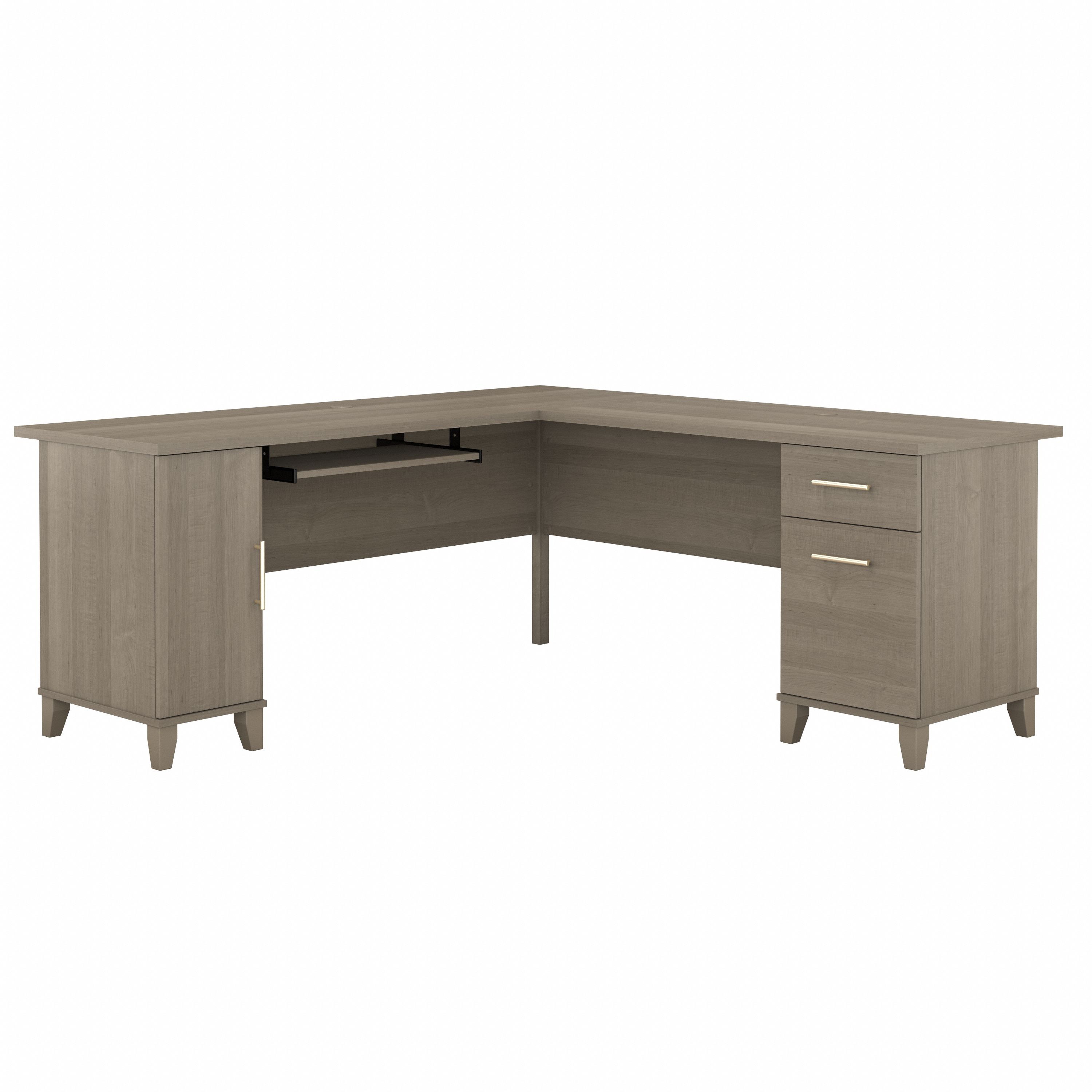 Shop Bush Furniture Somerset 72W L Shaped Desk with Storage 02 WC81610K #color_ash gray