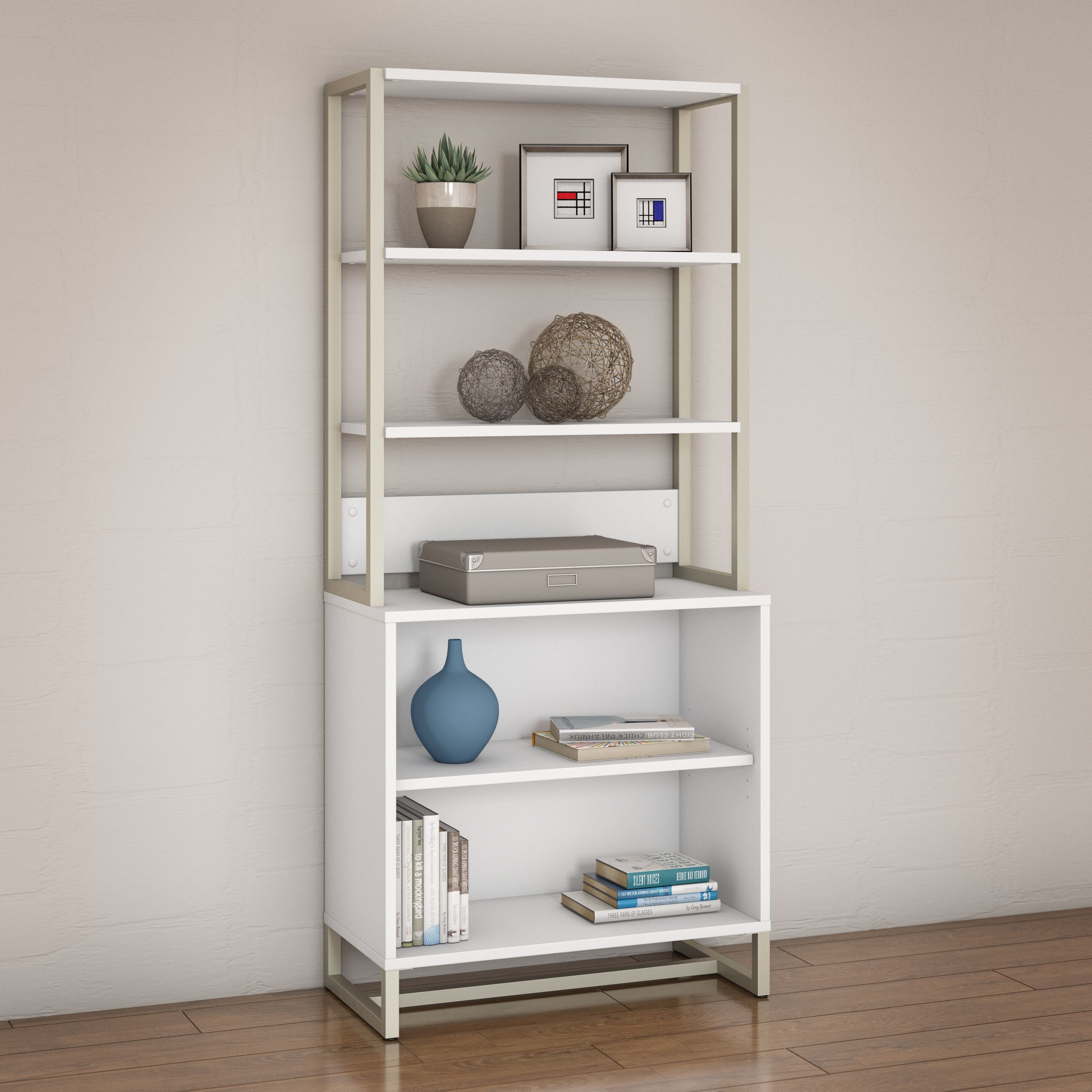 Shop Bush Business Furniture Method Bookcase with Hutch 01 MTH013WH #color_white