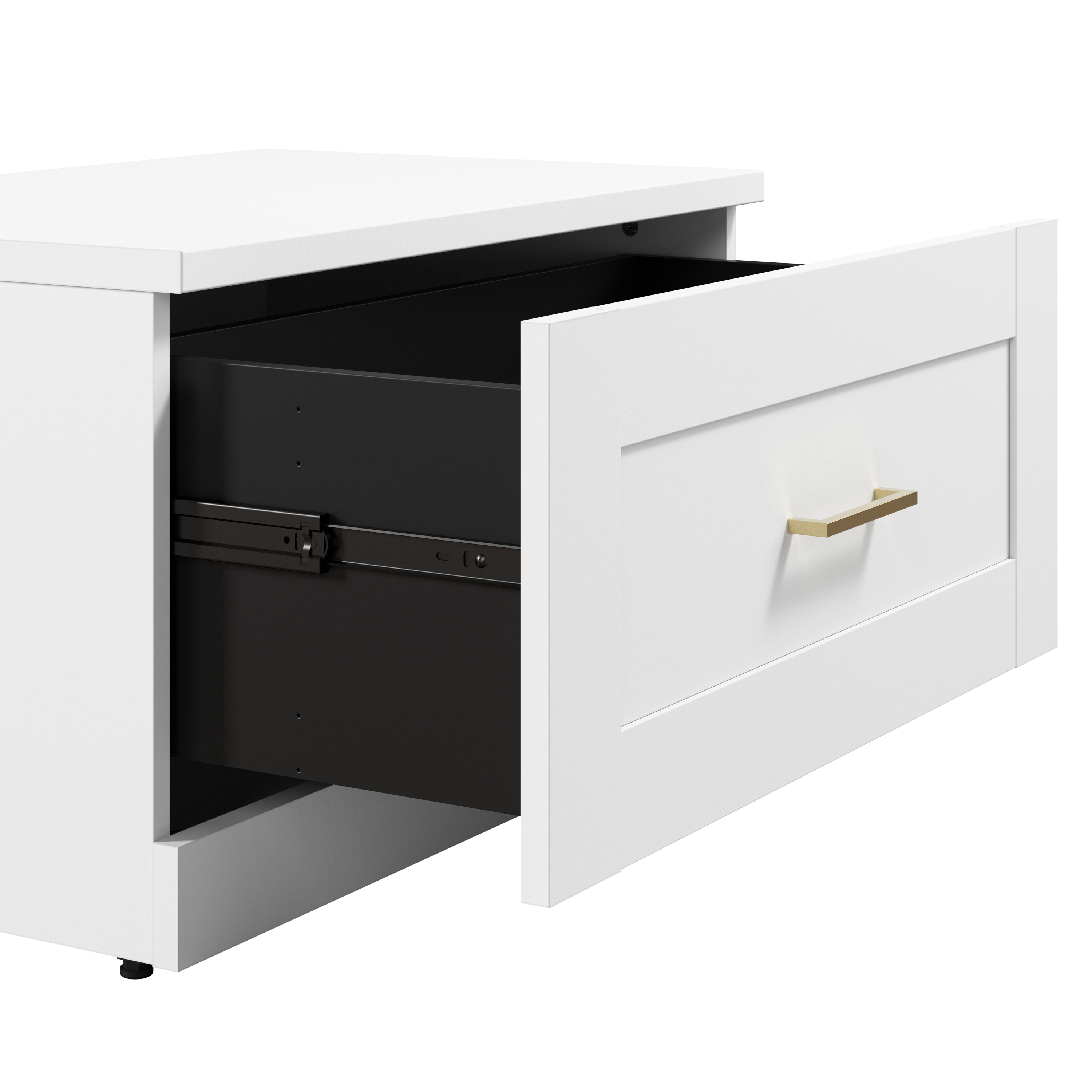 Shop Bush Furniture Hampton Heights 30W Shoe Bench with Drawer 03 HHS430WH #color_white