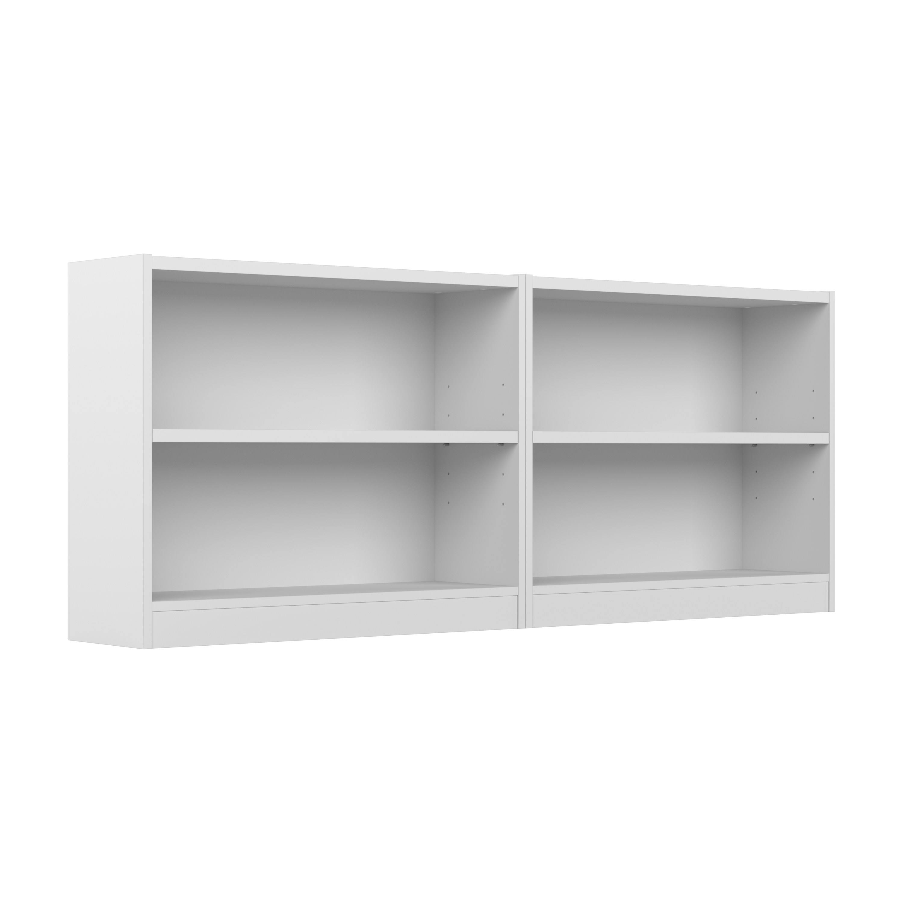Shop Bush Furniture Universal Small 2 Shelf Bookcase - Set of 2 02 UB001PW #color_pure white