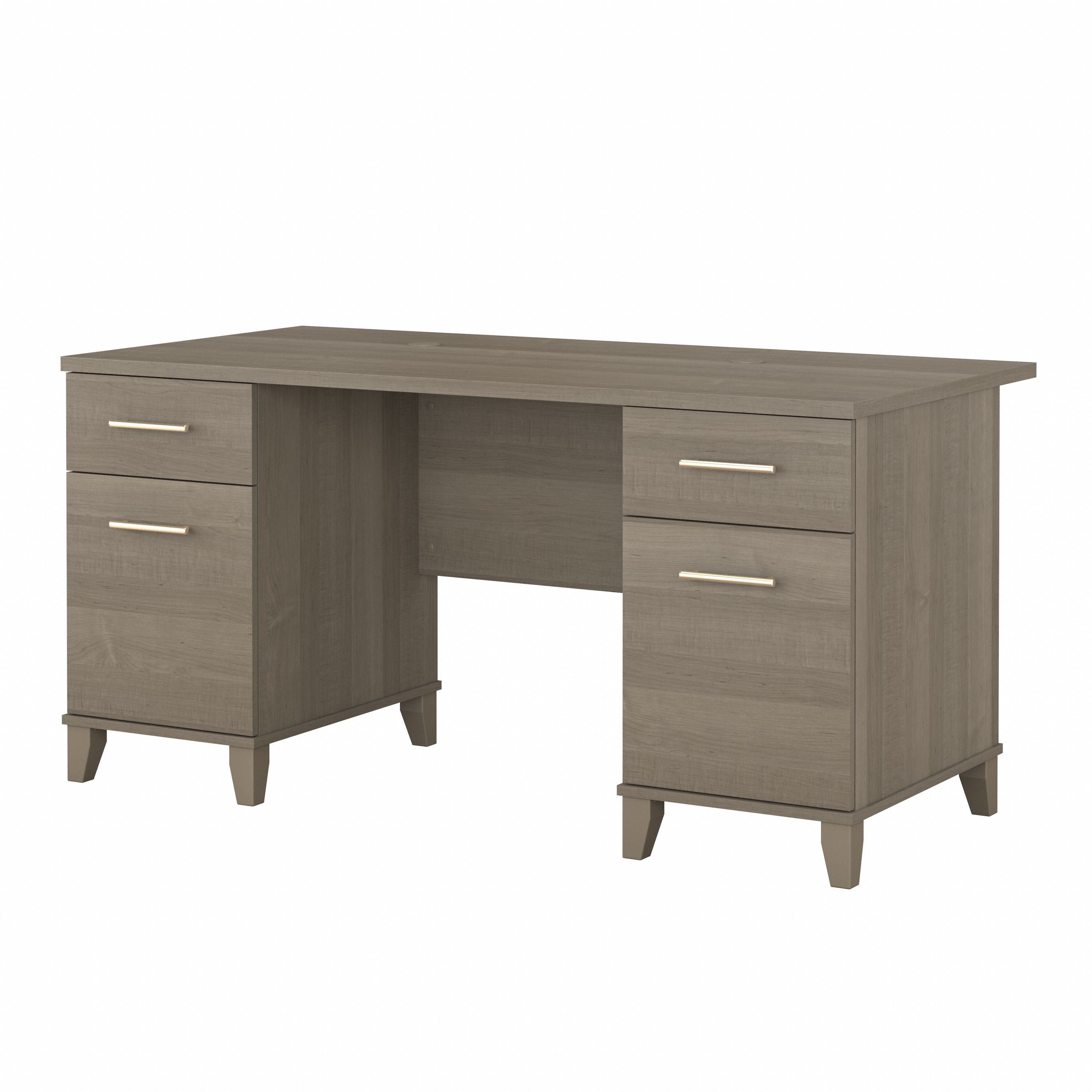Shop Bush Furniture Somerset 60W Office Desk with Drawers 02 WC81628K #color_ash gray