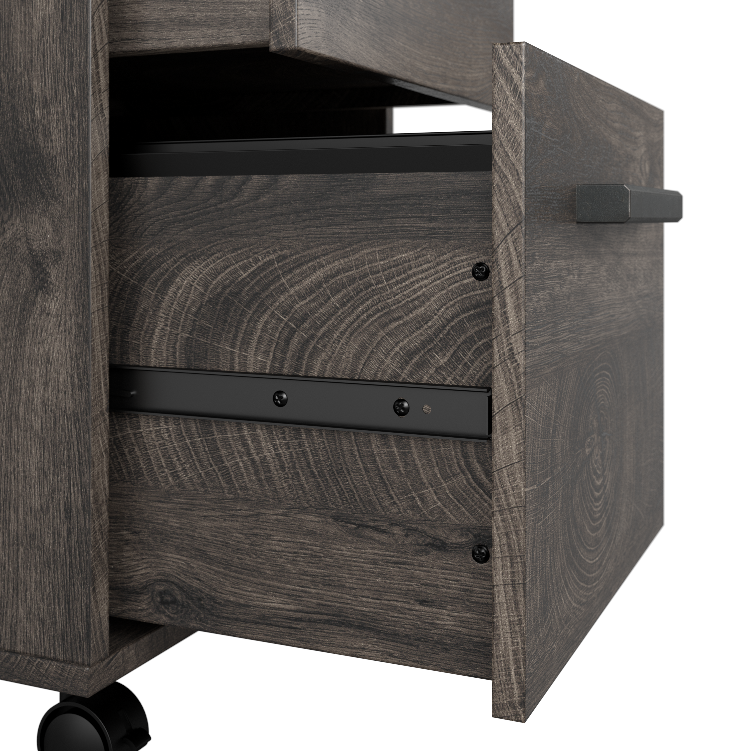 Shop Bush Furniture City Park 60W Industrial Writing Desk with Mobile File Cabinet 04 CPK004GH #color_dark gray hickory