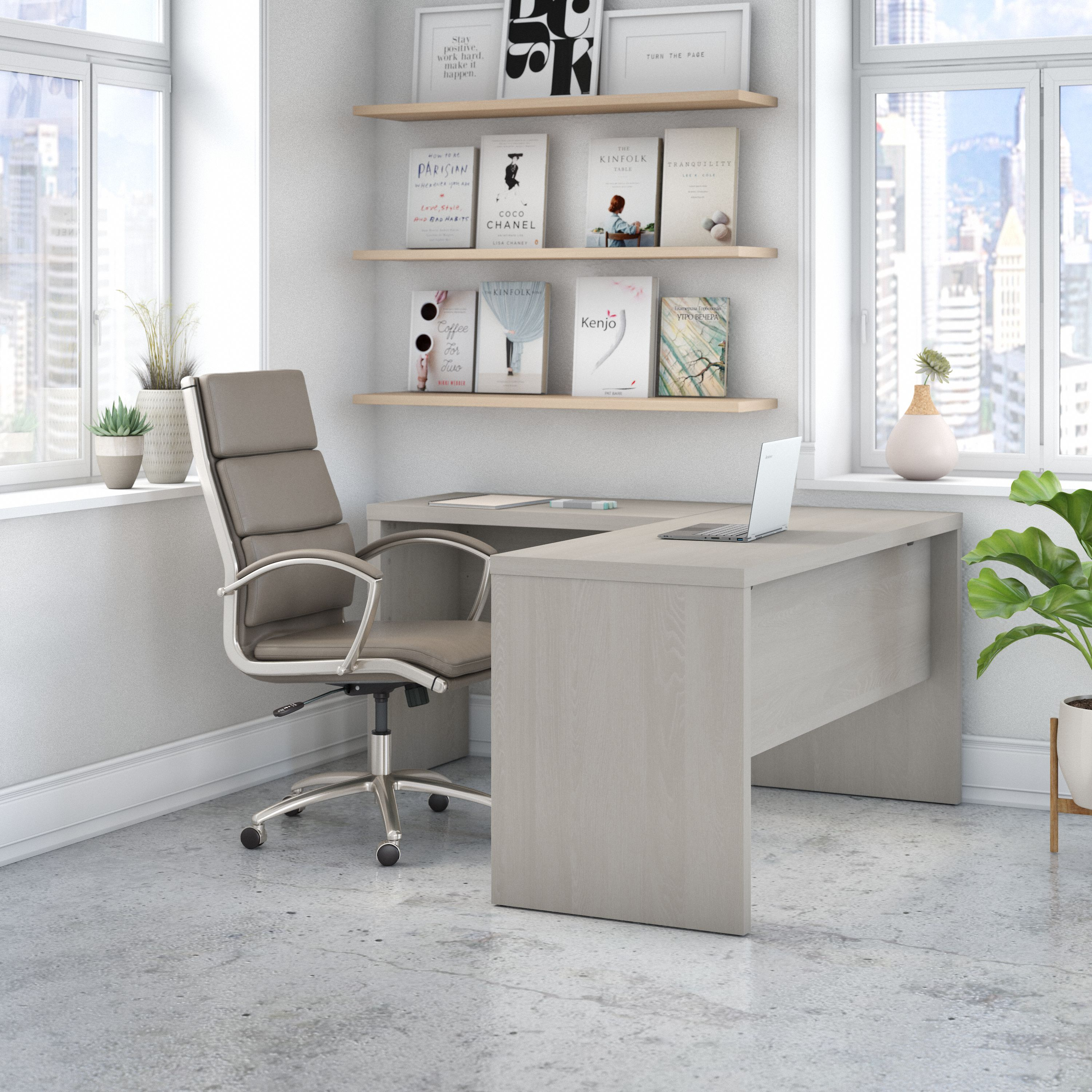Shop Bush Business Furniture Echo L Shaped Desk 01 ECH026GS #color_gray sand