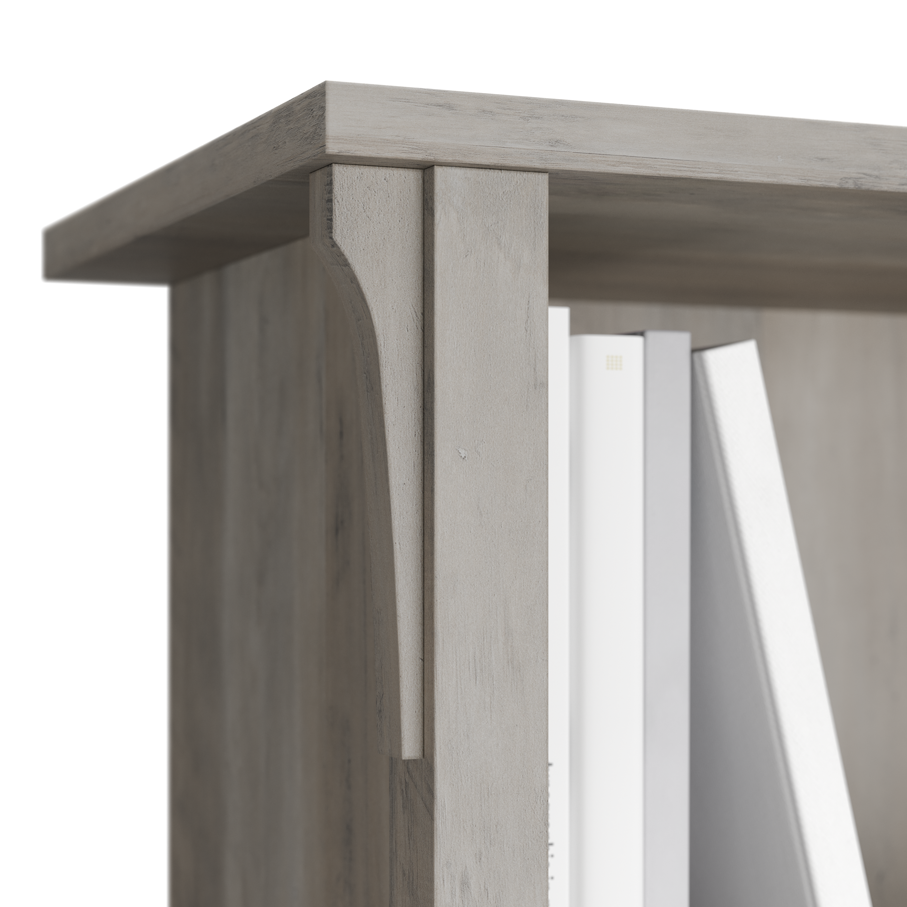 Shop Bush Furniture Salinas 60W Hutch for L Shaped Desk 03 SAH160DG-03 #color_driftwood gray