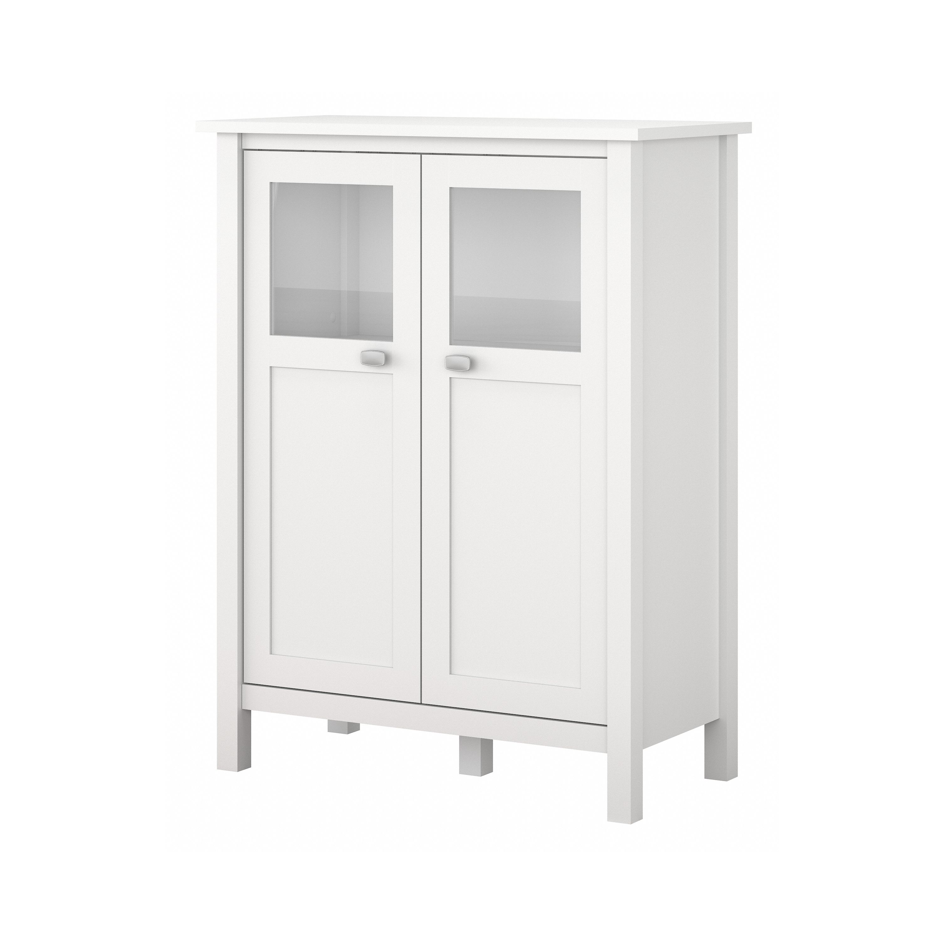 Shop Bush Furniture Broadview Bar Cabinet with Wine Storage 02 BDS132WH-03 #color_pure white