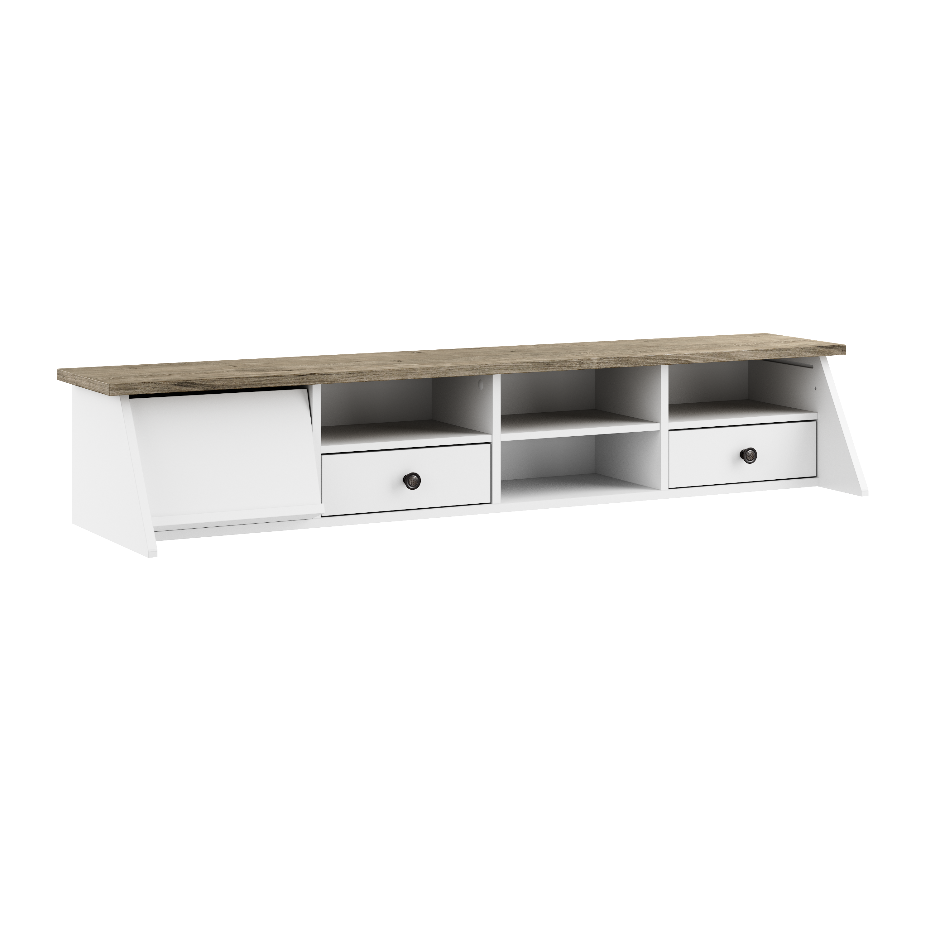 Shop Bush Furniture Mayfield Desktop Organizer 02 MAH154GW2-03 #color_shiplap gray/pure white