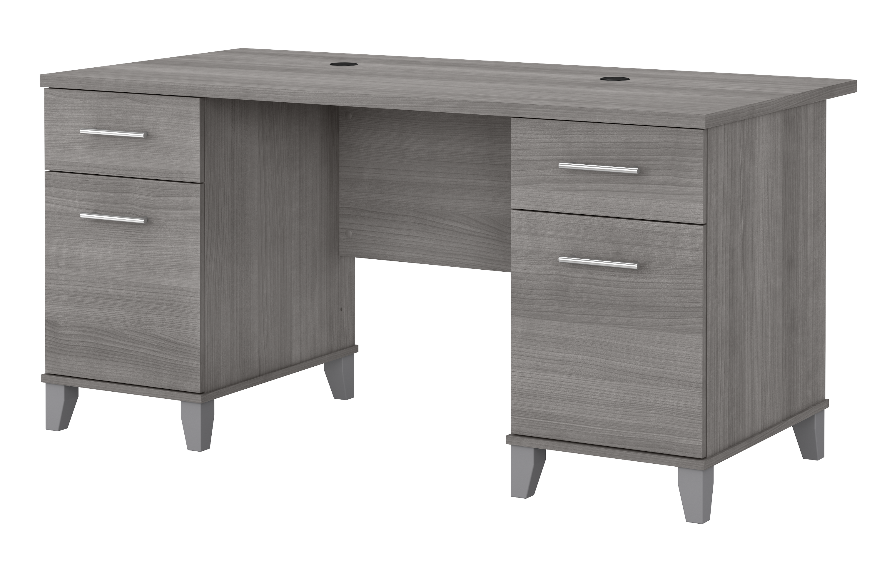 Shop Bush Furniture Somerset 60W Office Desk with Drawers 02 WC81228K #color_platinum gray