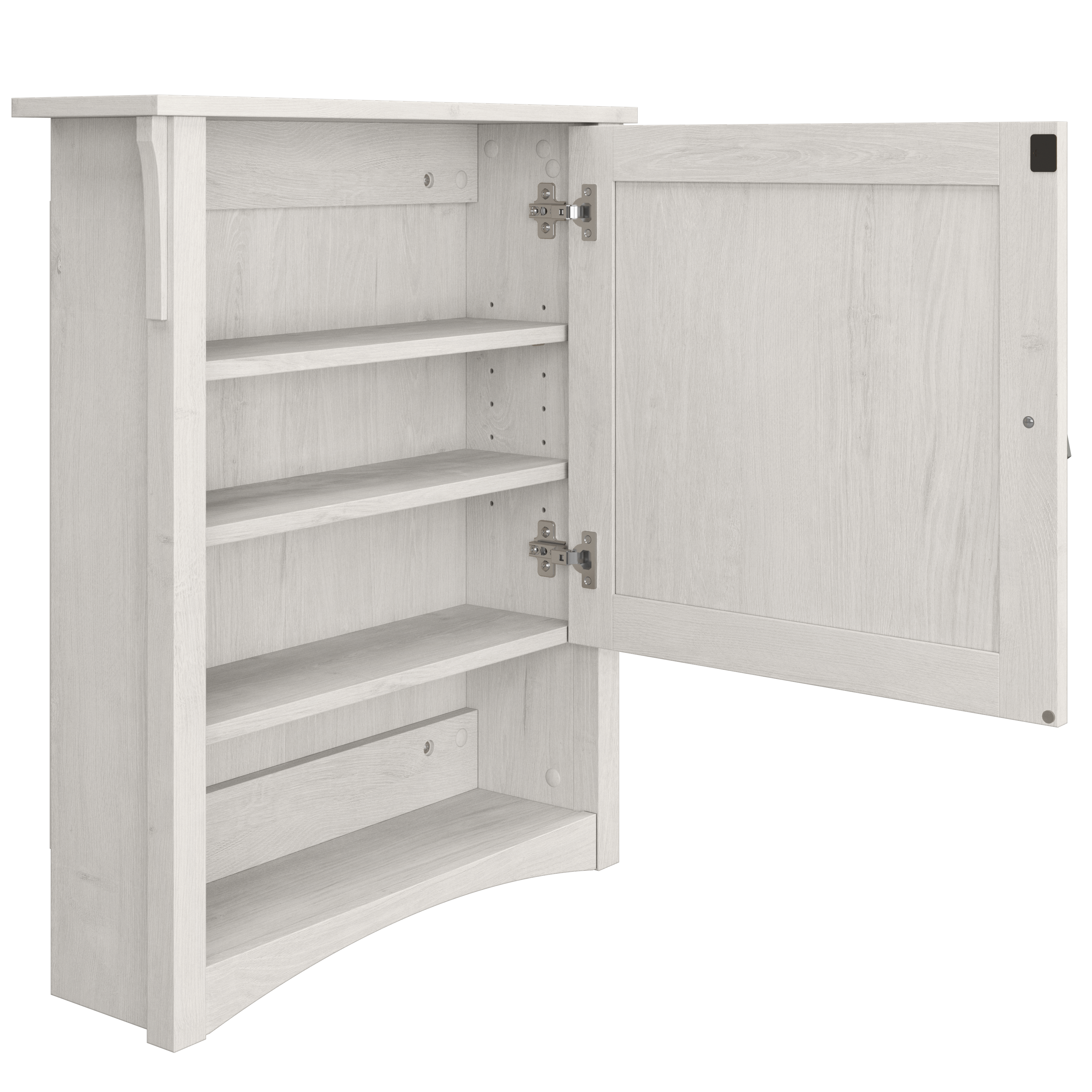 Shop Bush Furniture Salinas 48W Double Vanity Set with Sinks, Medicine Cabinets and Linen Tower 03 SAL034LW #color_linen white oak