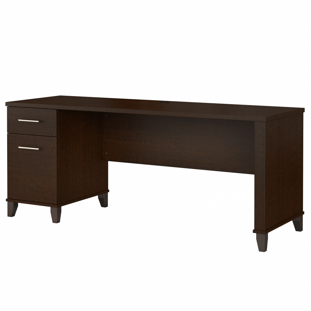 Shop Bush Furniture Somerset 72W Office Desk with Drawers, Image 01, WC81872, #color_mocha cherry