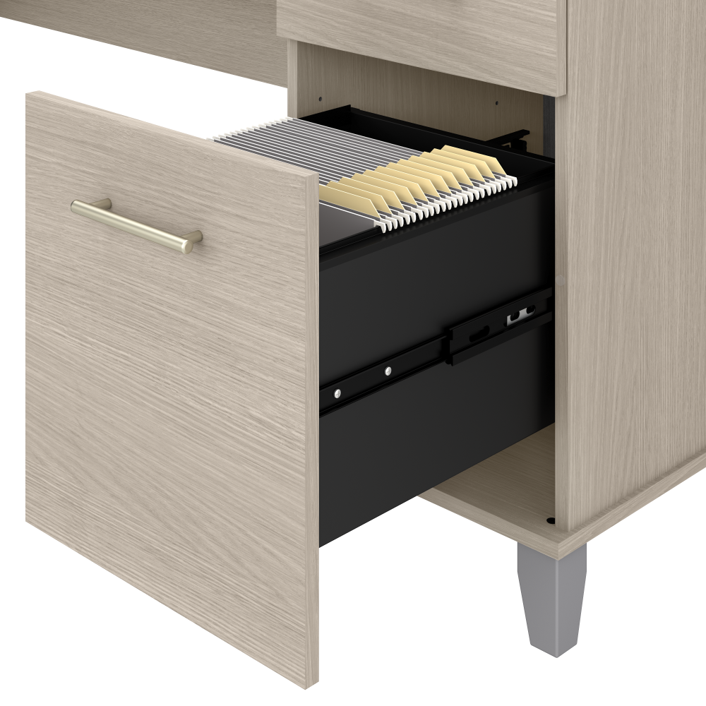 Shop Bush Furniture Somerset 60W L Shaped Desk with Storage, Image 06, WC81130K, #color_sand oak