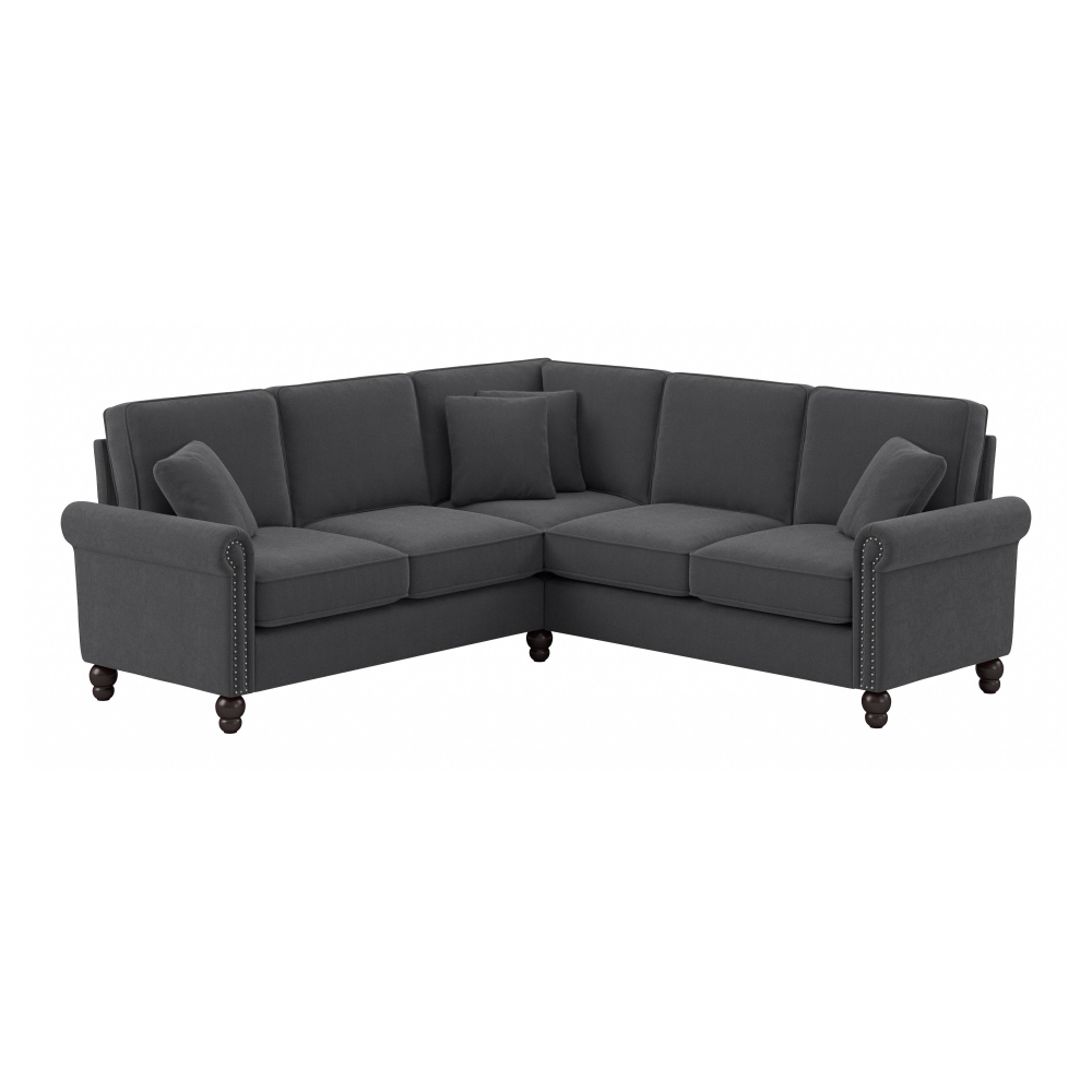 Shop Bush Furniture Coventry 87W L Shaped Sectional Couch, Image 03, CVY86BCGH-03K, #color_charcoal gray herringbone fabr