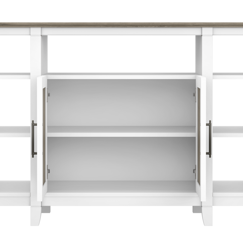 Shop Bush Furniture Key West Tall TV Stand for 65 Inch TV, Image 04, KWV160G2W-03, #color_shiplap gray/pure white