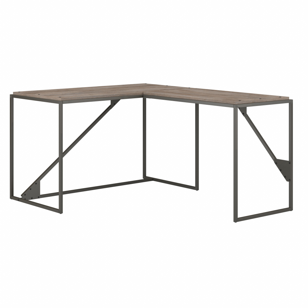 Shop Bush Furniture Refinery 50W L Shaped Industrial Desk, Image 01, RFY017RG, #color_rustic gray/charred wood