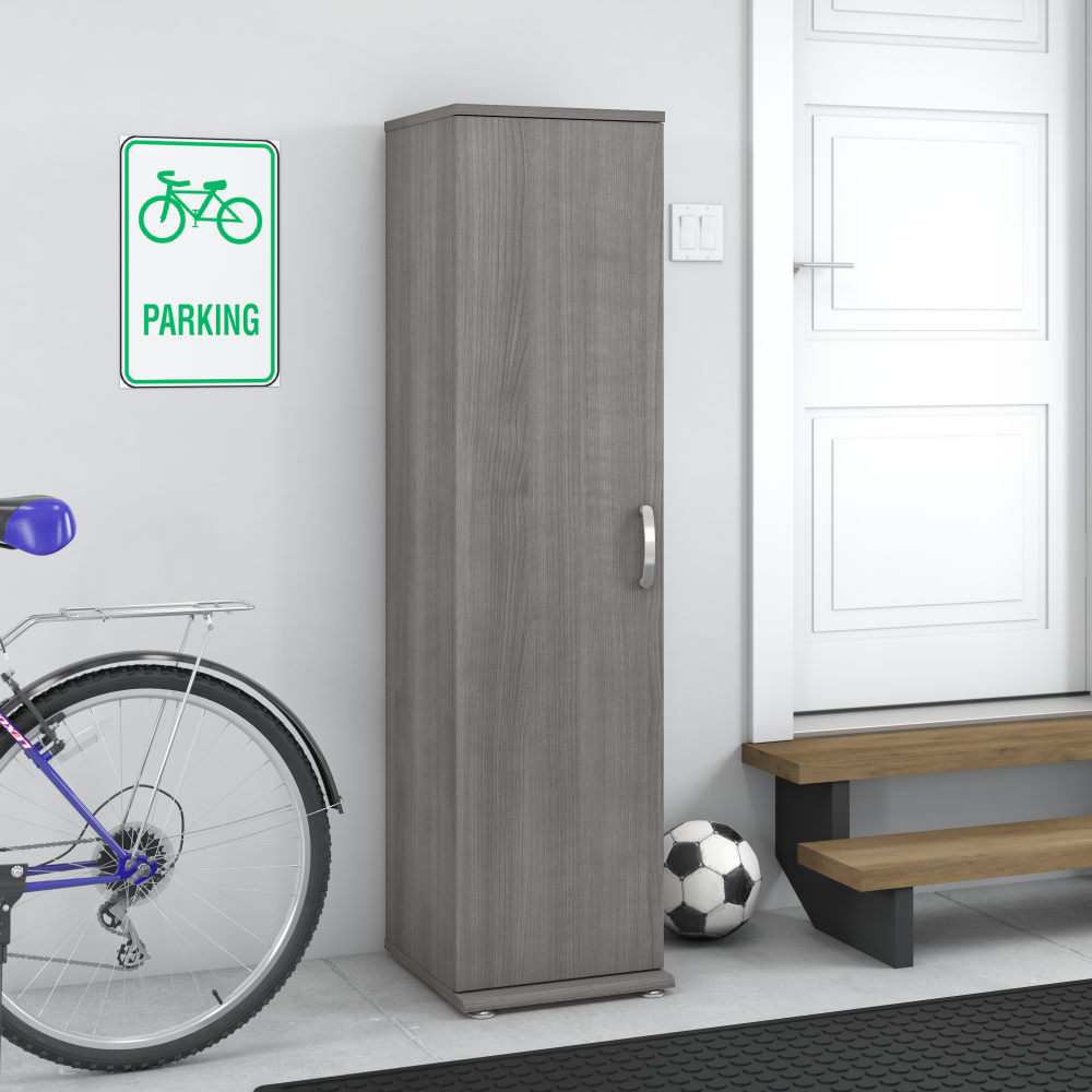 Shop Bush Business Furniture Universal Narrow Garage Storage Cabinet with Door and Shelves, Image 02, GAS116PG-Z, #color_platinum gray