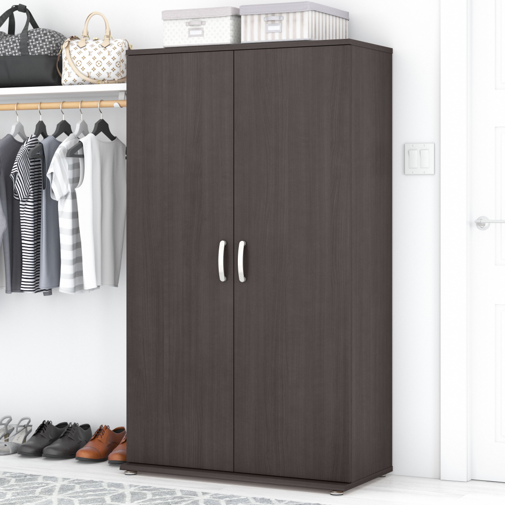 Shop Bush Business Furniture Universal Tall Clothing Storage Cabinet with Doors and Shelves, Image 02, CLS136SG-Z, #color_storm gray