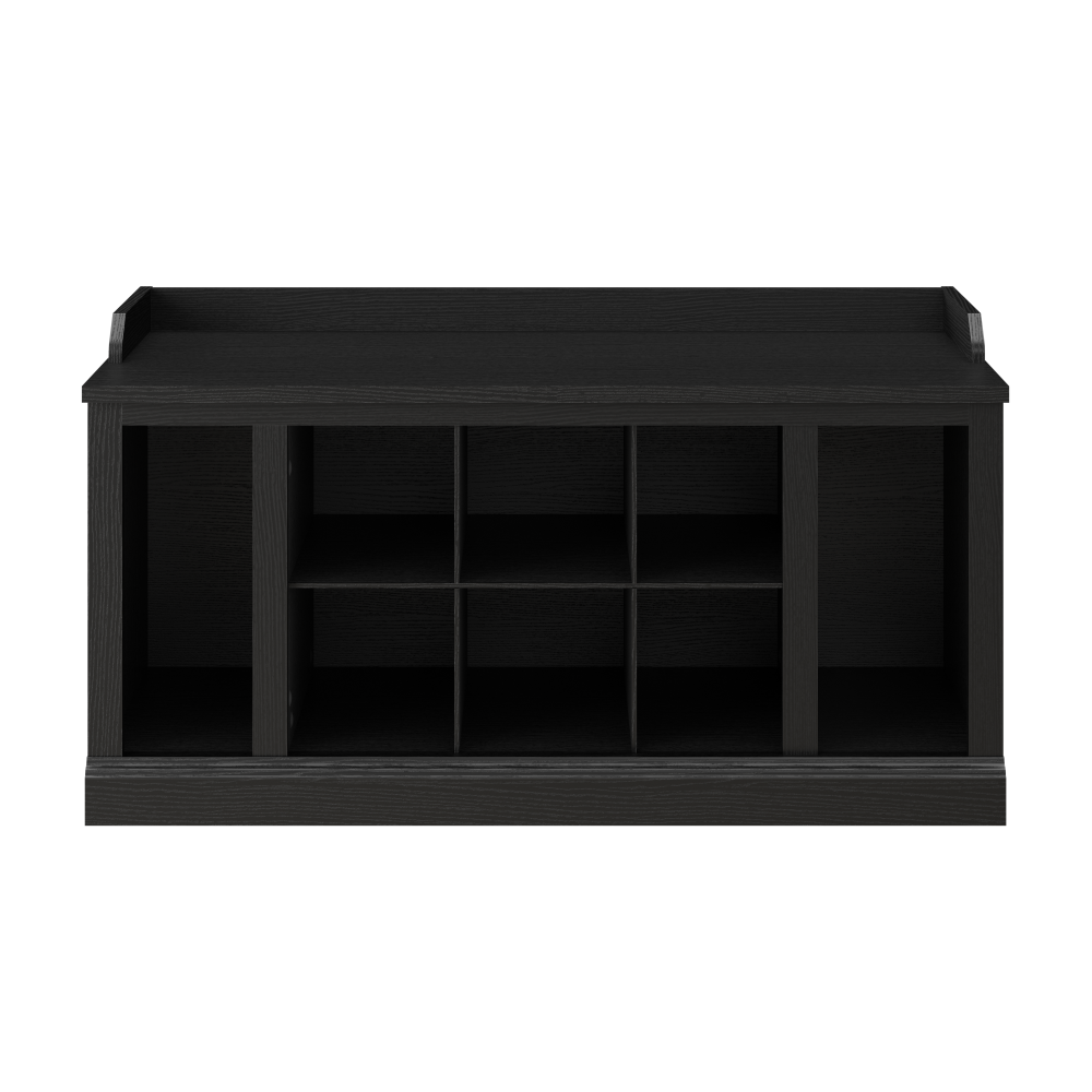 Shop Bush Furniture Woodland 40W Shoe Storage Bench with Shelves, Image 03, WDS240BS-03, #color_black suede oak