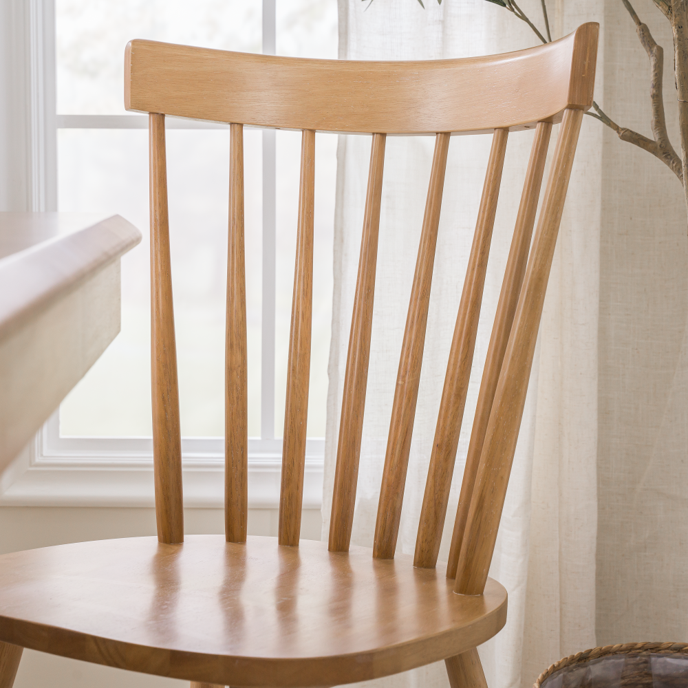 Shop Bush Furniture Windsor High Back Spindle Dining Chairs - Set of 2, Image 05, WDNCH02NHS-03, #color_natural honey brown