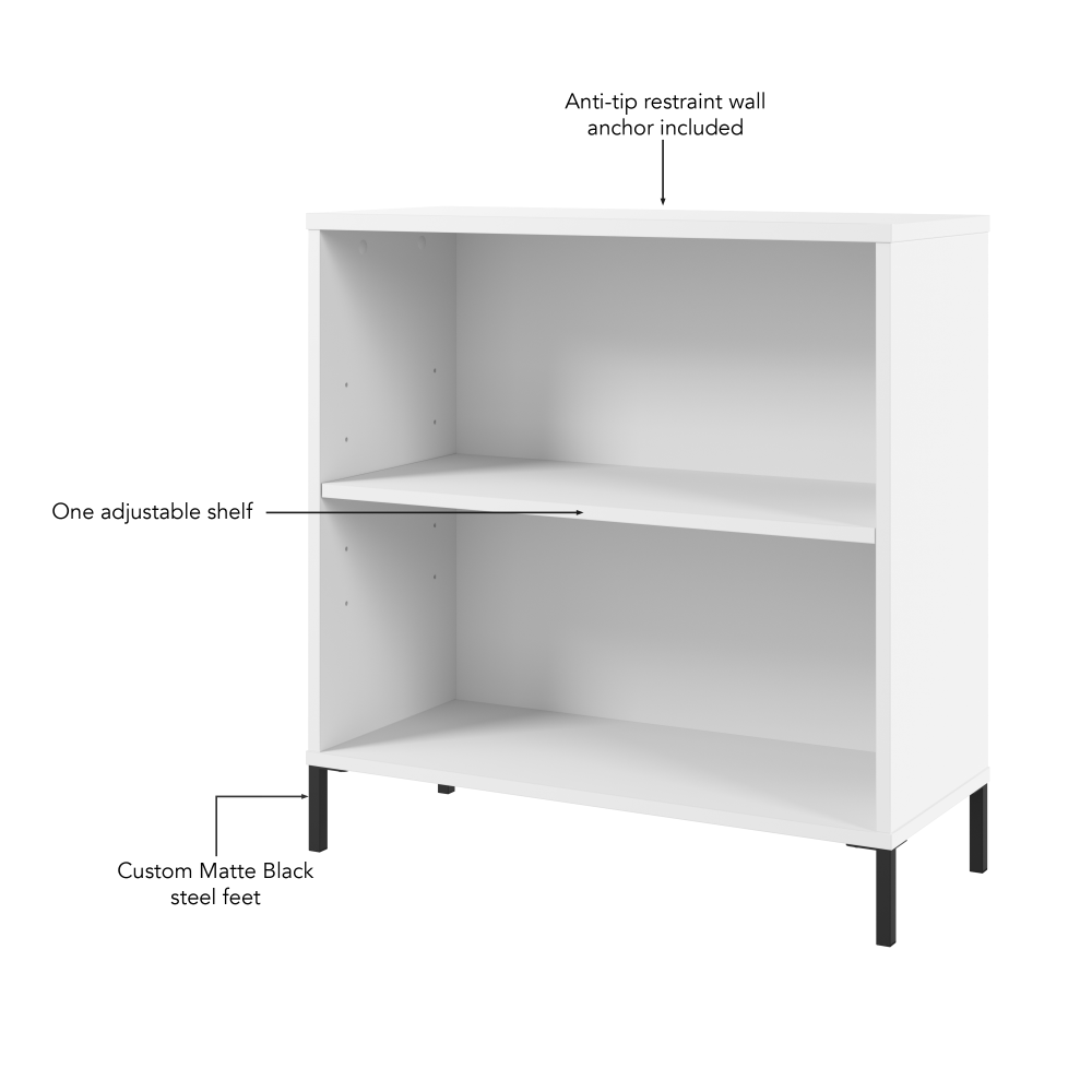 Shop Bush Furniture Soho 2 Shelf Bookcase, Image 06, SHB229WH-Z, #color_white