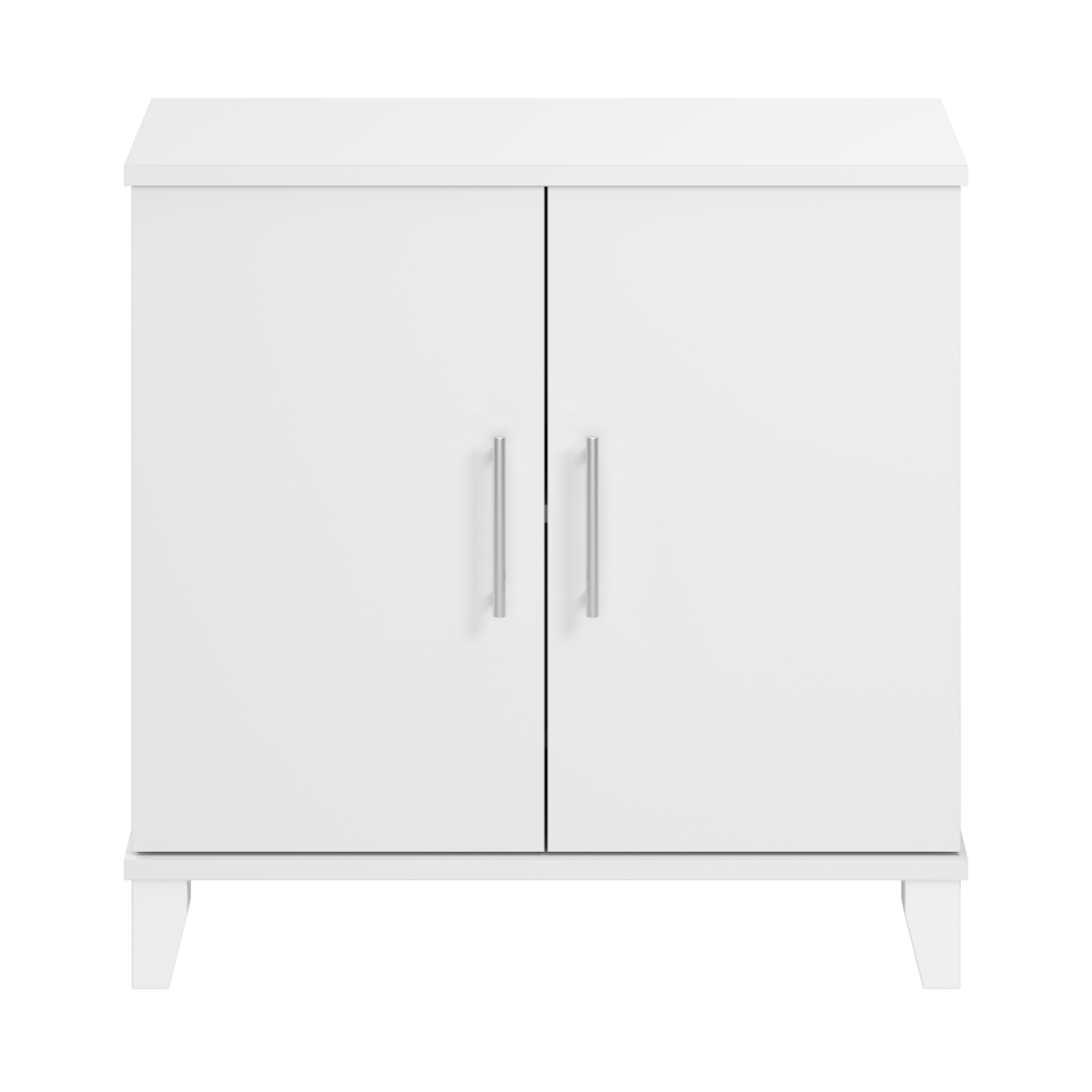 Shop Bush Furniture Somerset Small Storage Cabinet with Doors and Shelves, Image 03, STS130WH, #color_white