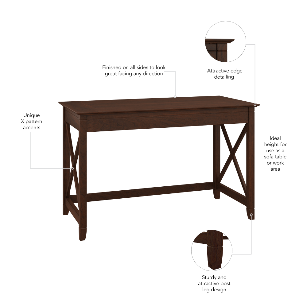 Shop Bush Furniture Key West 48W Writing Desk, Image 05, KWD148BC-03, #color_bing cherry