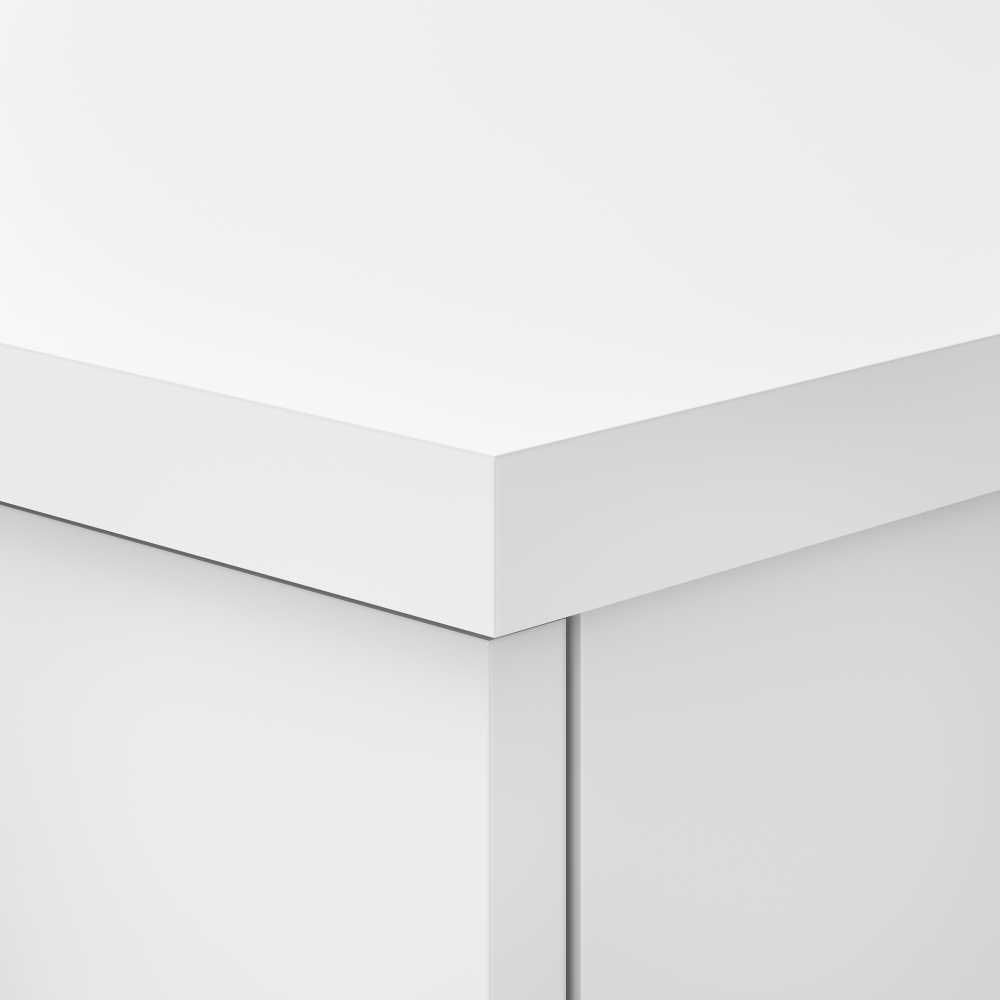 Shop Bush Furniture Somerset Small Storage Cabinet with Doors and Shelves, Image 06, STS130WH, #color_white