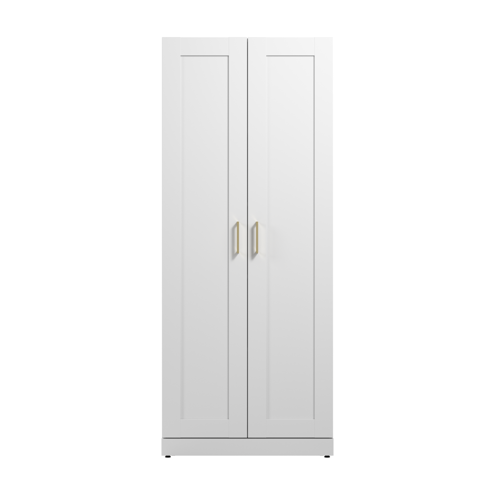 Shop Bush Furniture Hampton Heights 30W Tall Storage Cabinet with Doors and Shelves, Image 03, HHS630WHK, #color_white