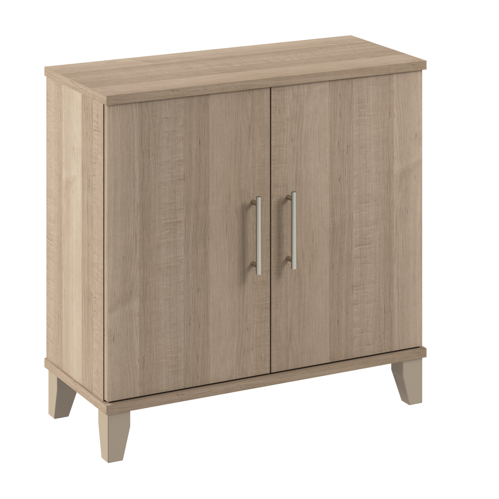 Shop Bush Furniture Somerset Small Storage Cabinet with Doors and Shelves, Image 01, STS130AG, #color_ash gray