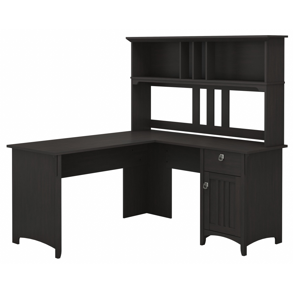 Shop Bush Furniture Salinas 60W L Shaped Desk with Hutch, Image 01, SAL004VB, #color_vintage black
