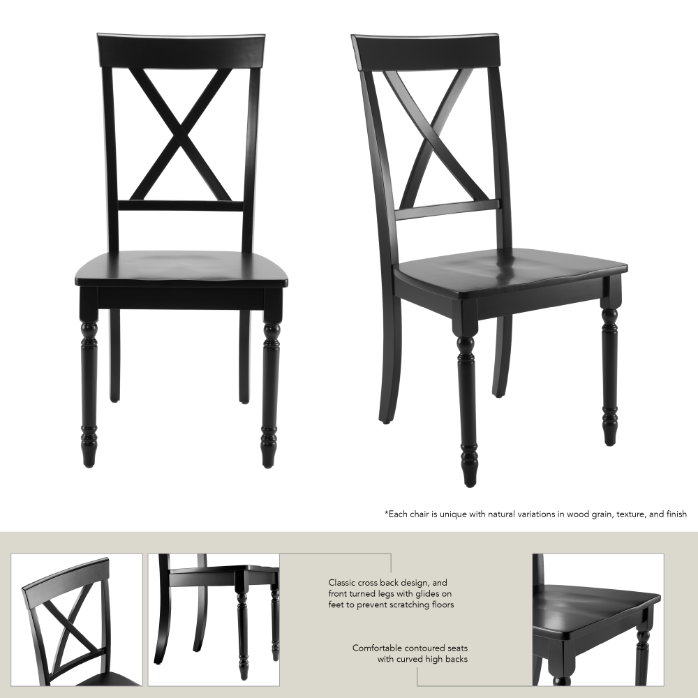 Shop Bush Furniture Sterling Cross Back Dining Chairs - Set of 2, Image 06, SLCH01BLP-03, #color_black paint